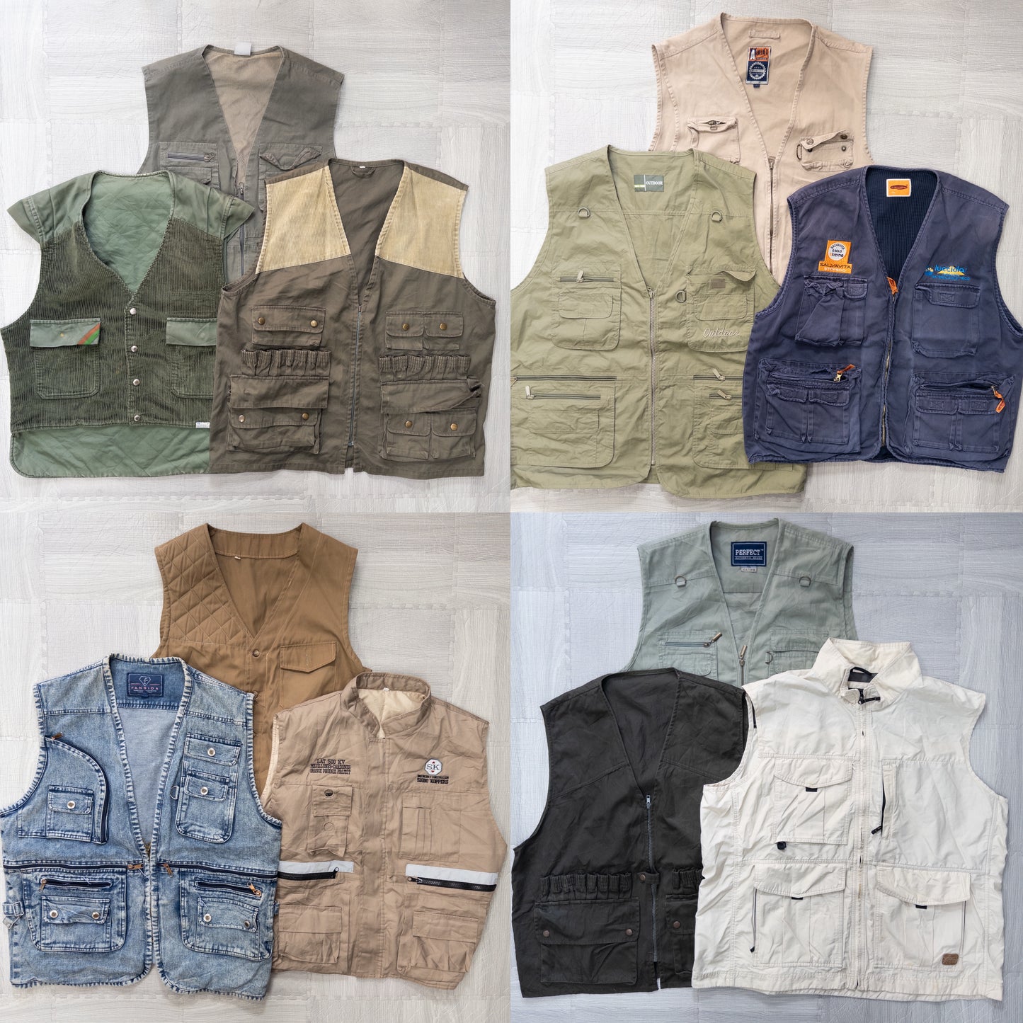 古着卸 現物まとめ売り 洗濯済み フィッシング/ハンティングベスト 12枚セット(S-XXL) w1014003