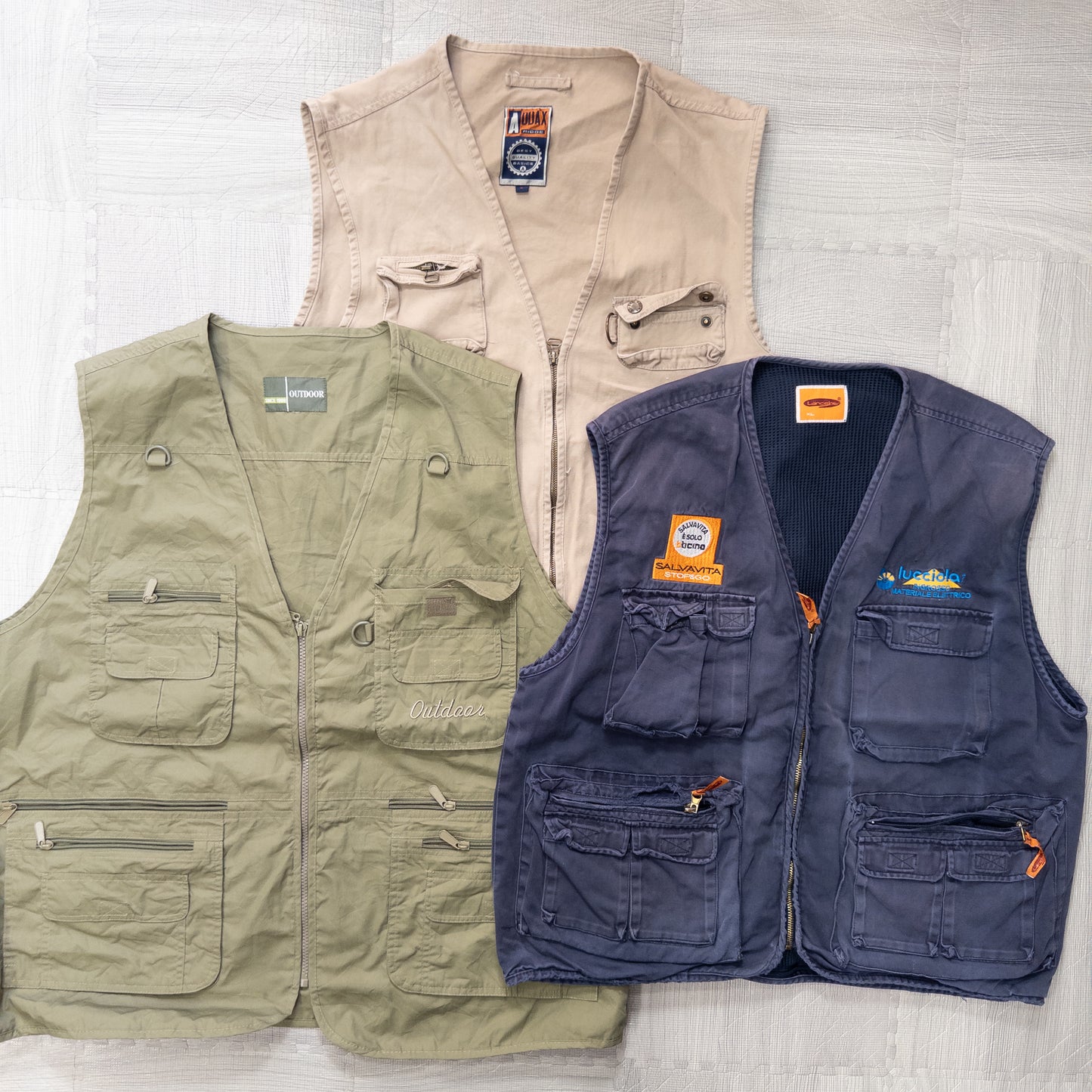 古着卸 現物まとめ売り 洗濯済み フィッシング/ハンティングベスト 12枚セット(S-XXL) w1014003
