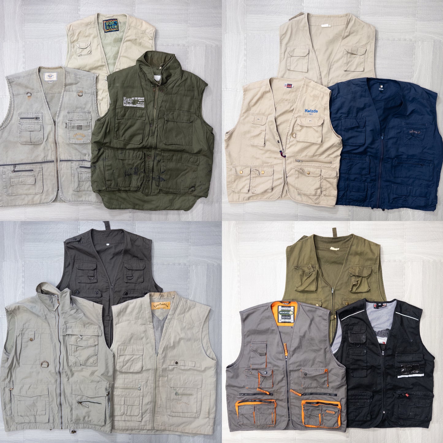 古着卸 現物まとめ売り 洗濯済み フィッシング/ハンティングベスト 12枚セット(S-XXL) w1014005