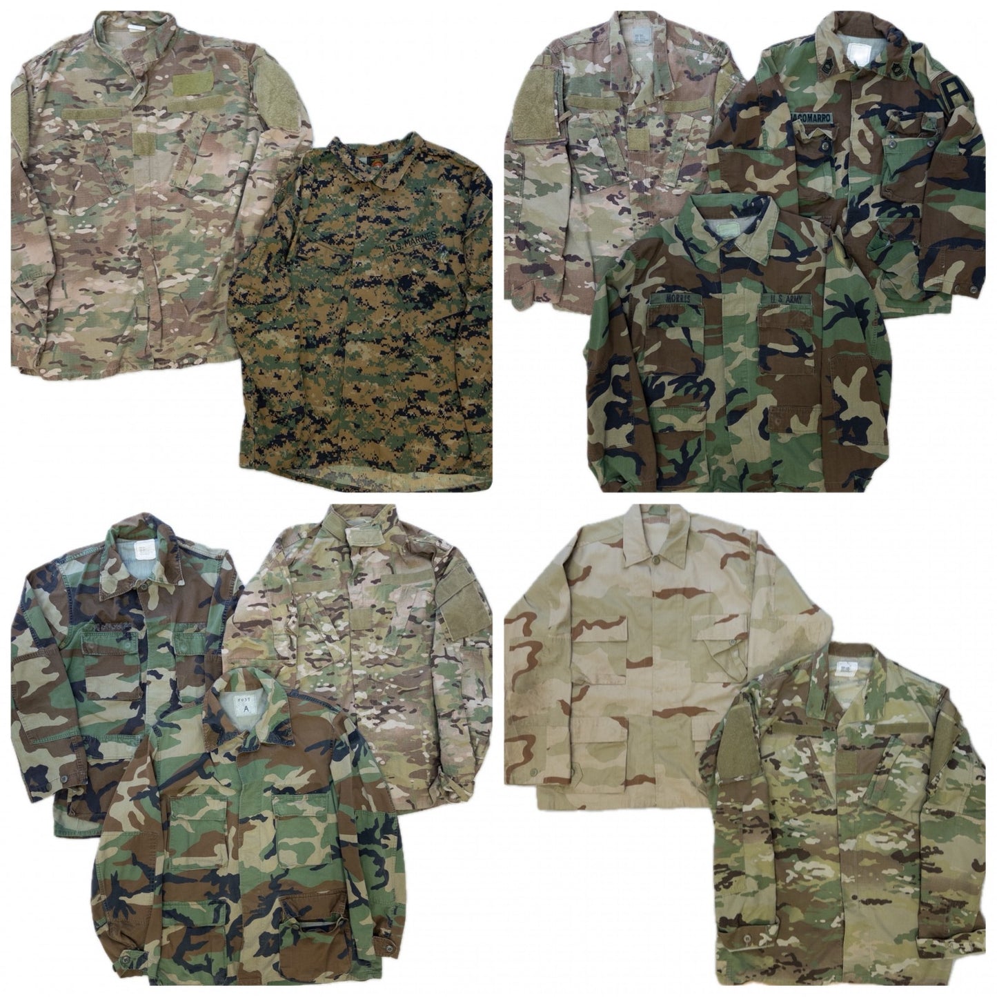 古着卸 現物まとめ売り 洗濯済み BDU フィールドジャケット ミリタリー デジタルカモ 10枚セット(S-L) アメリカ軍