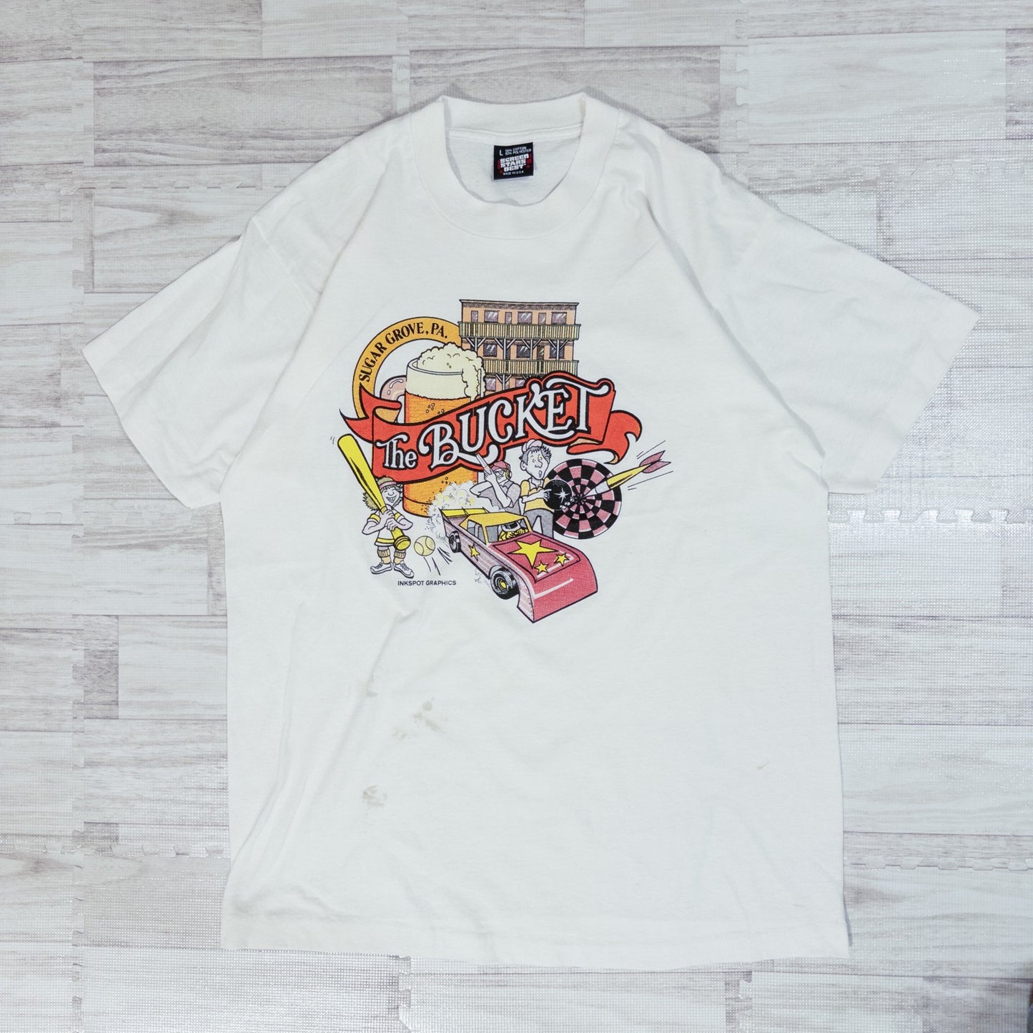 古着卸 現物まとめ売り 洗濯済み 90s シミあり ホワイト 白 シングルステッチ Tシャツ 12枚セット(M-XL)
