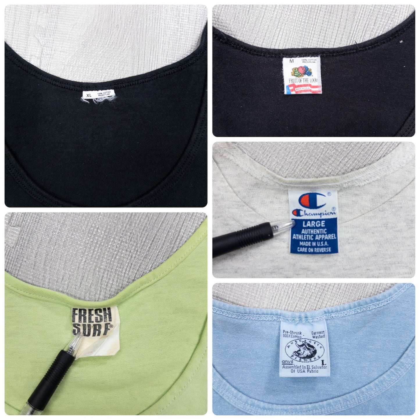 Used clothing wholesale, bulk sale, washed, 20-piece set of 90s mixed-brand tank tops (S-XXXL) from Champion, Russell, etc.