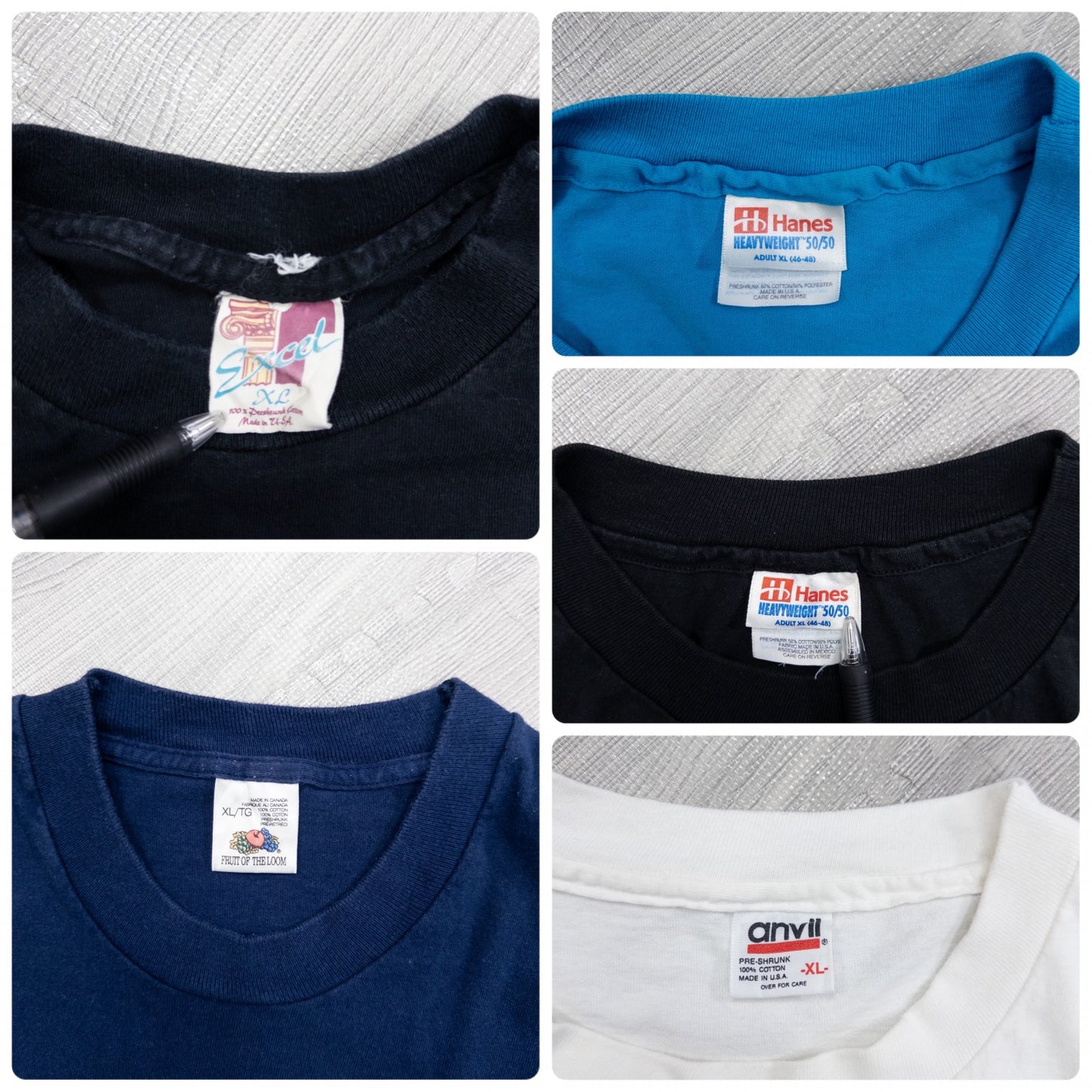 Used clothing wholesale bulk sale: Washed 90s single-stitch short-sleeve colored T-shirts, set of 20 (M-XL)