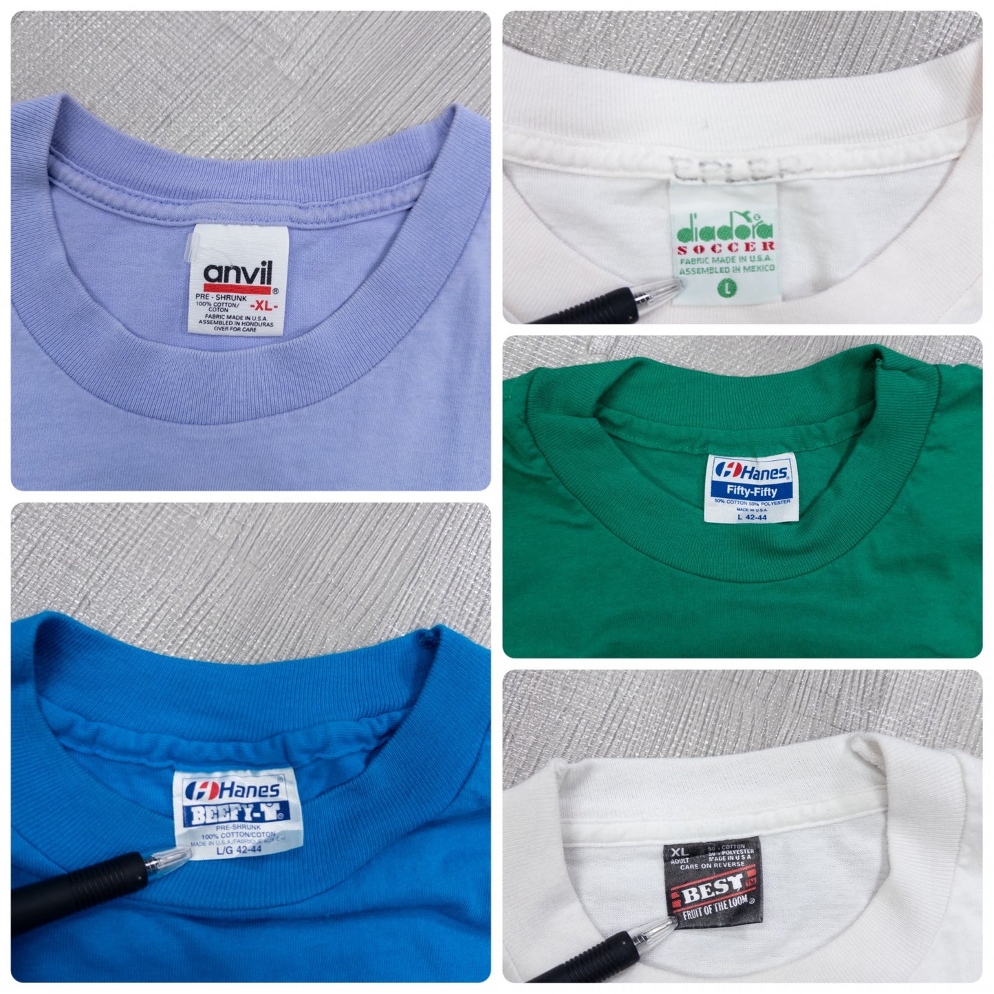 Used clothing wholesale bulk sale: Washed 90s single-stitch short-sleeve colored T-shirts, set of 20 (M-XL)