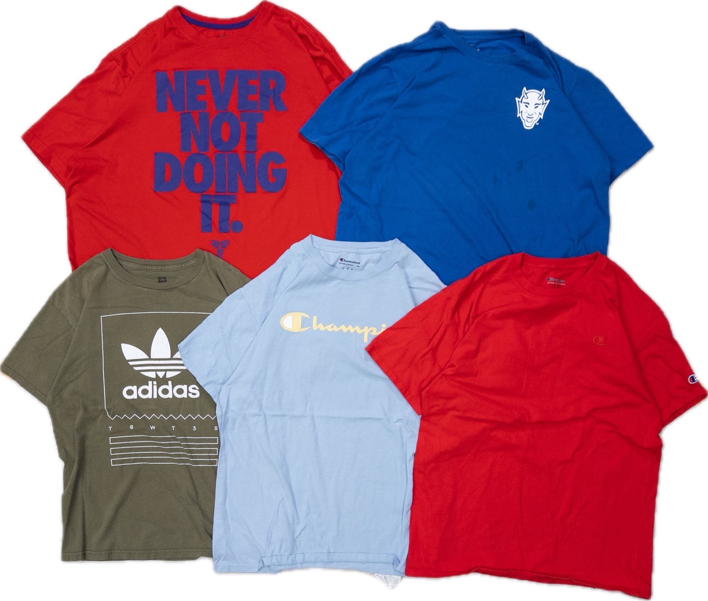 Used clothing wholesale, bulk sale, washed, mixed sports brand short-sleeve T-shirts, 20-count (S-XXL), Adidas, Nike, etc.