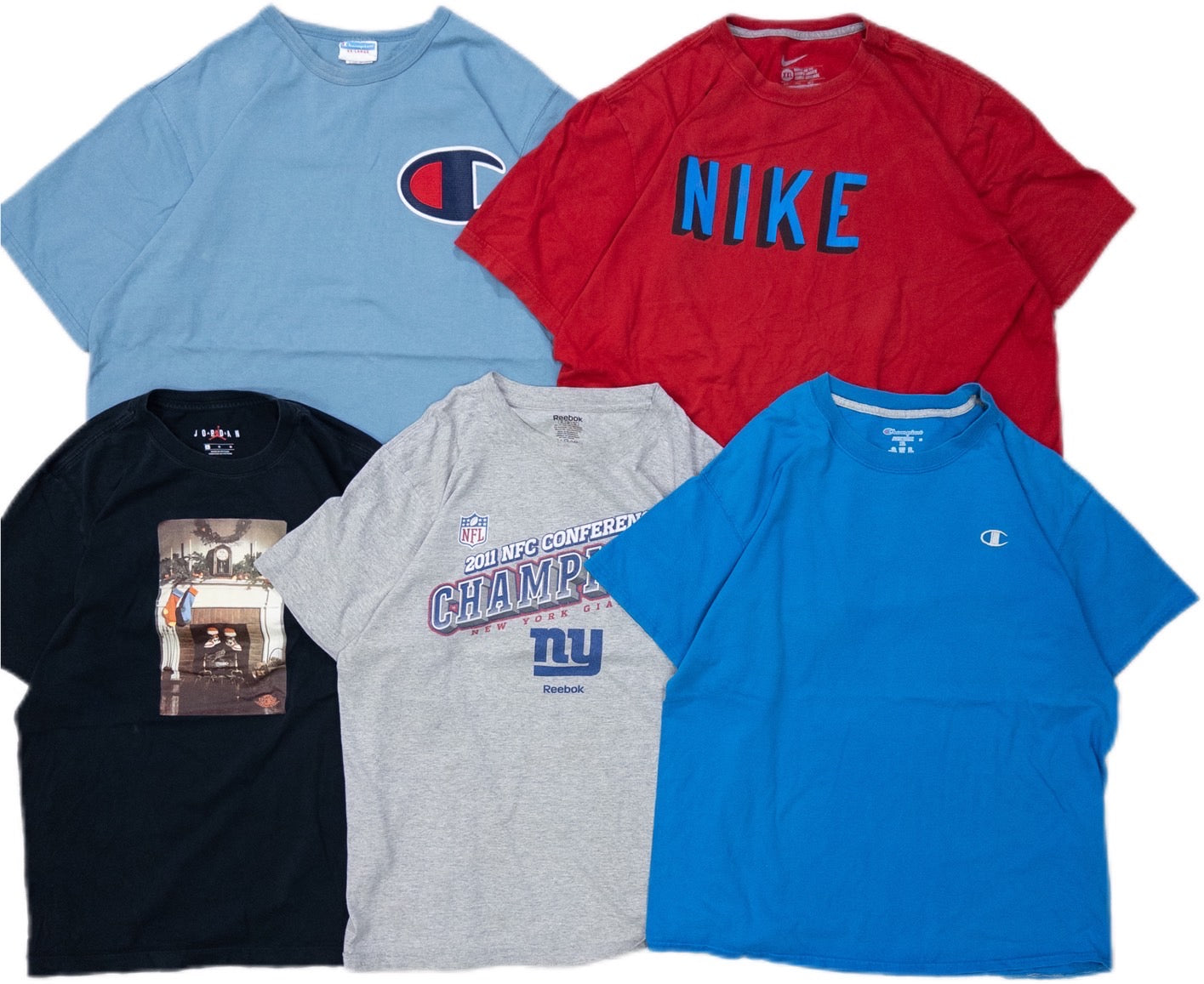 Used clothing wholesale, bulk sale, washed, mixed sports brand short-sleeve T-shirts, 20-count (S-XXL), Adidas, Nike, etc.