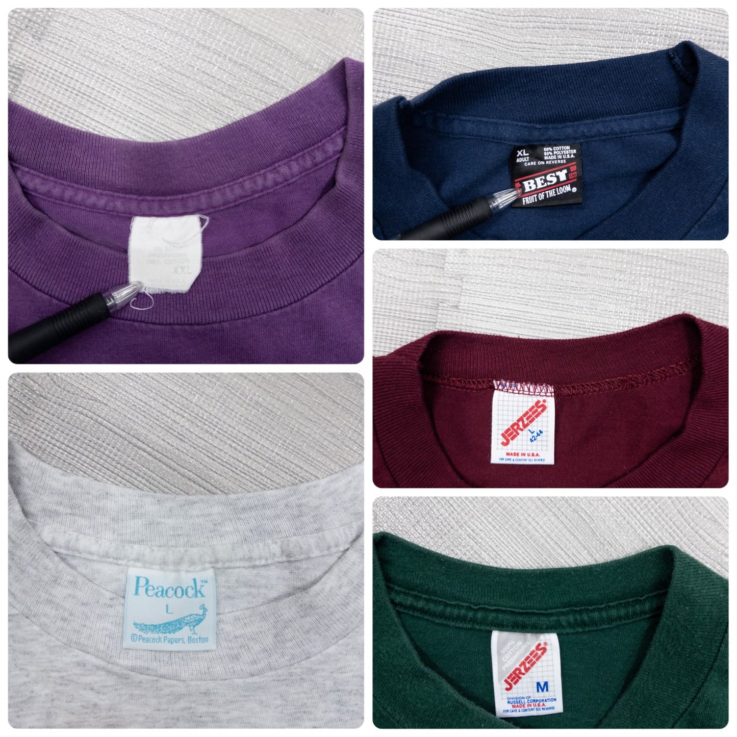 Used clothing wholesale bulk sale: Washed 90s single-stitch colored short-sleeve T-shirts, set of 20 (M-XXL)