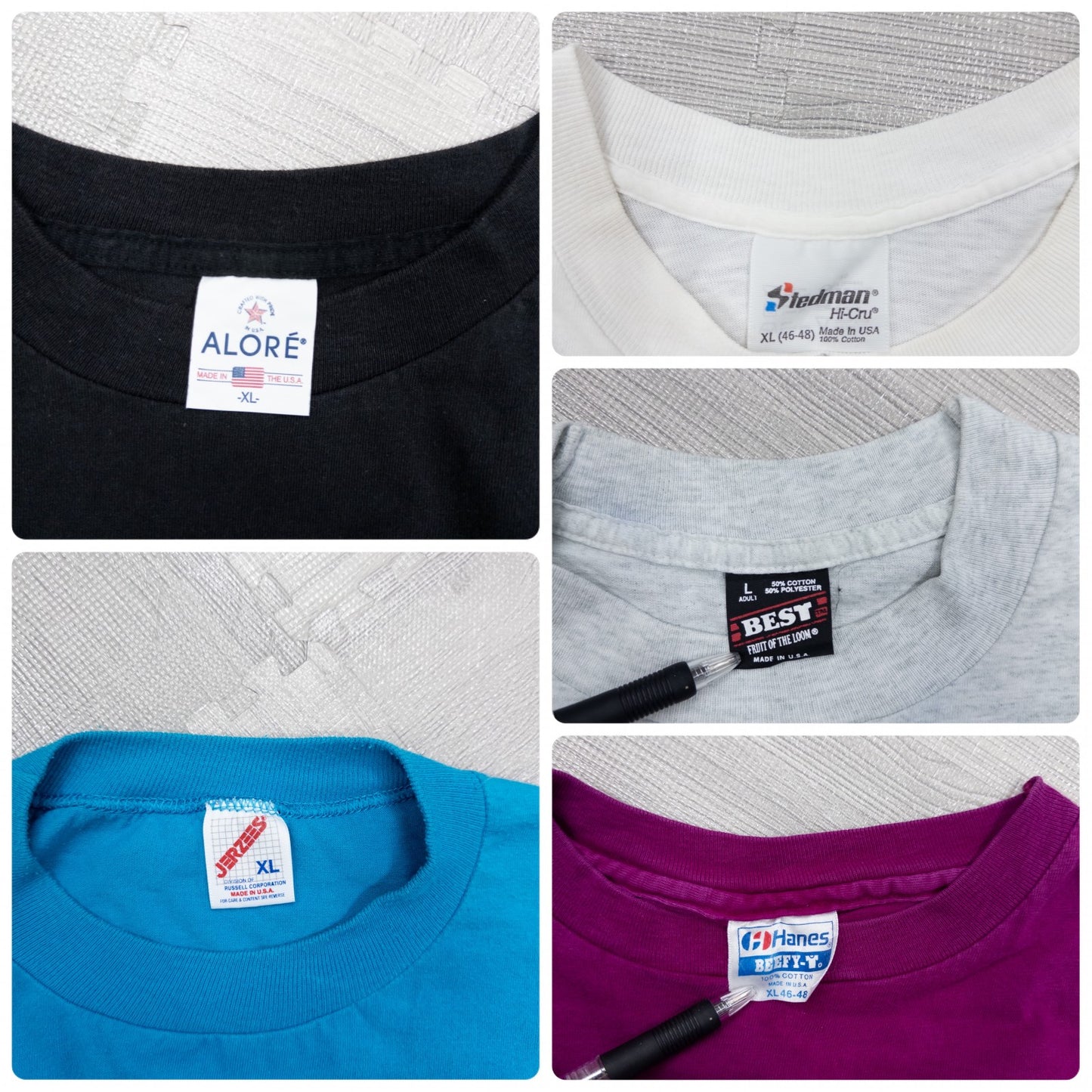 Used clothing wholesale bulk sale: Washed 90s single-stitch colored short-sleeve T-shirts, set of 20 (M-XXL)