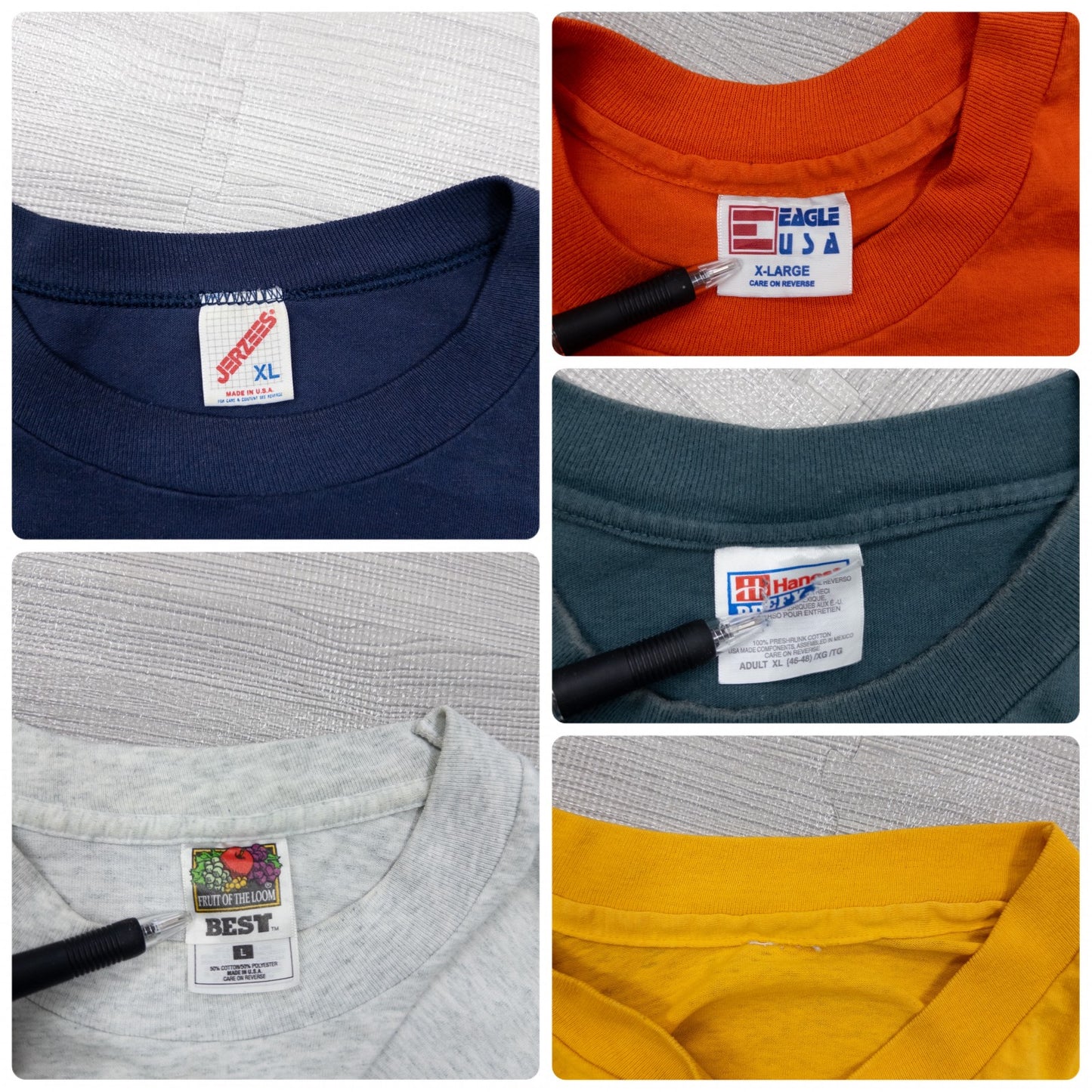 Used clothing wholesale bulk sale: Washed 90s single-stitch colored short-sleeve T-shirts, set of 20 (M-XXL)