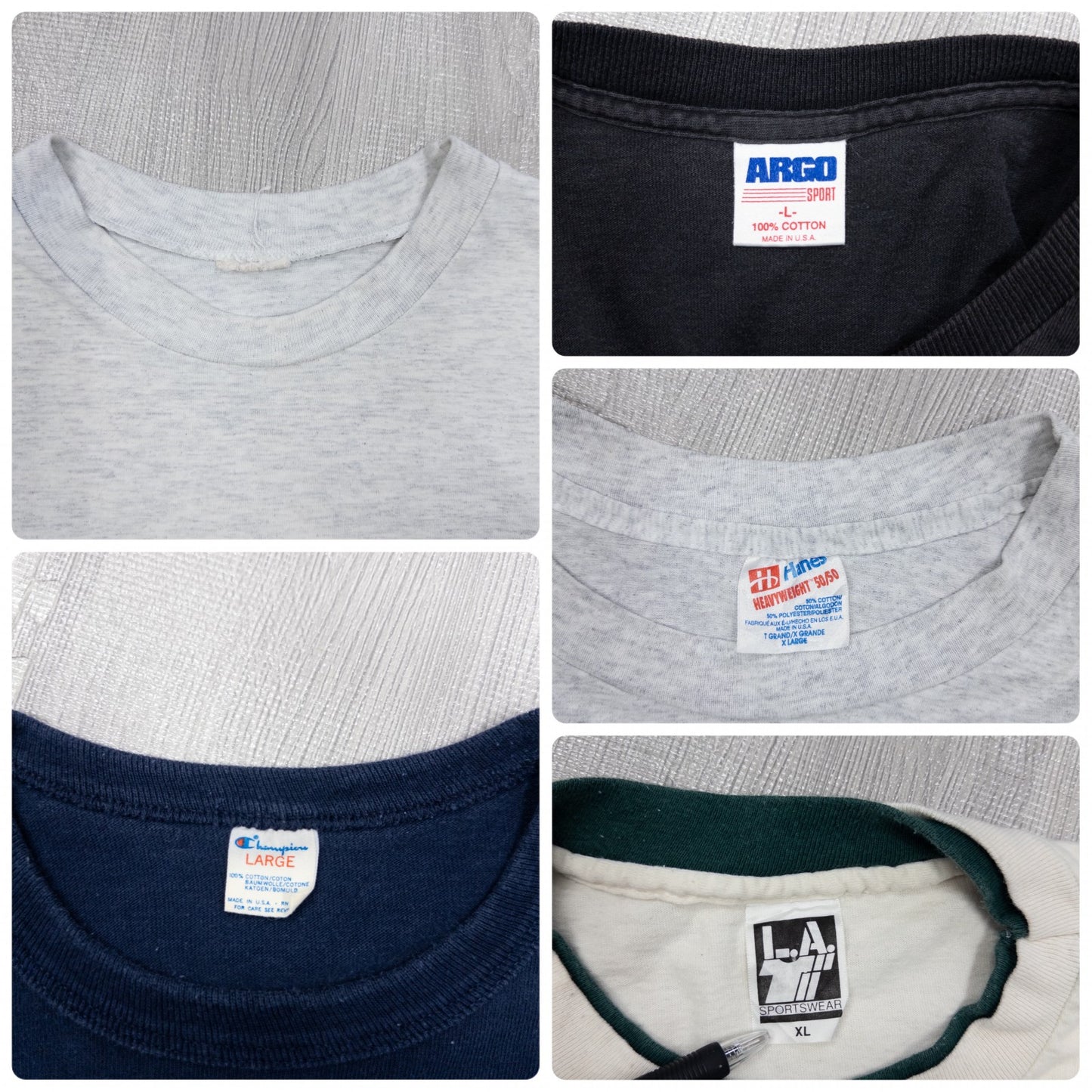 Used clothing wholesale bulk sale: Washed 90s single-stitch colored short-sleeve T-shirts, set of 20 (M-XXL)