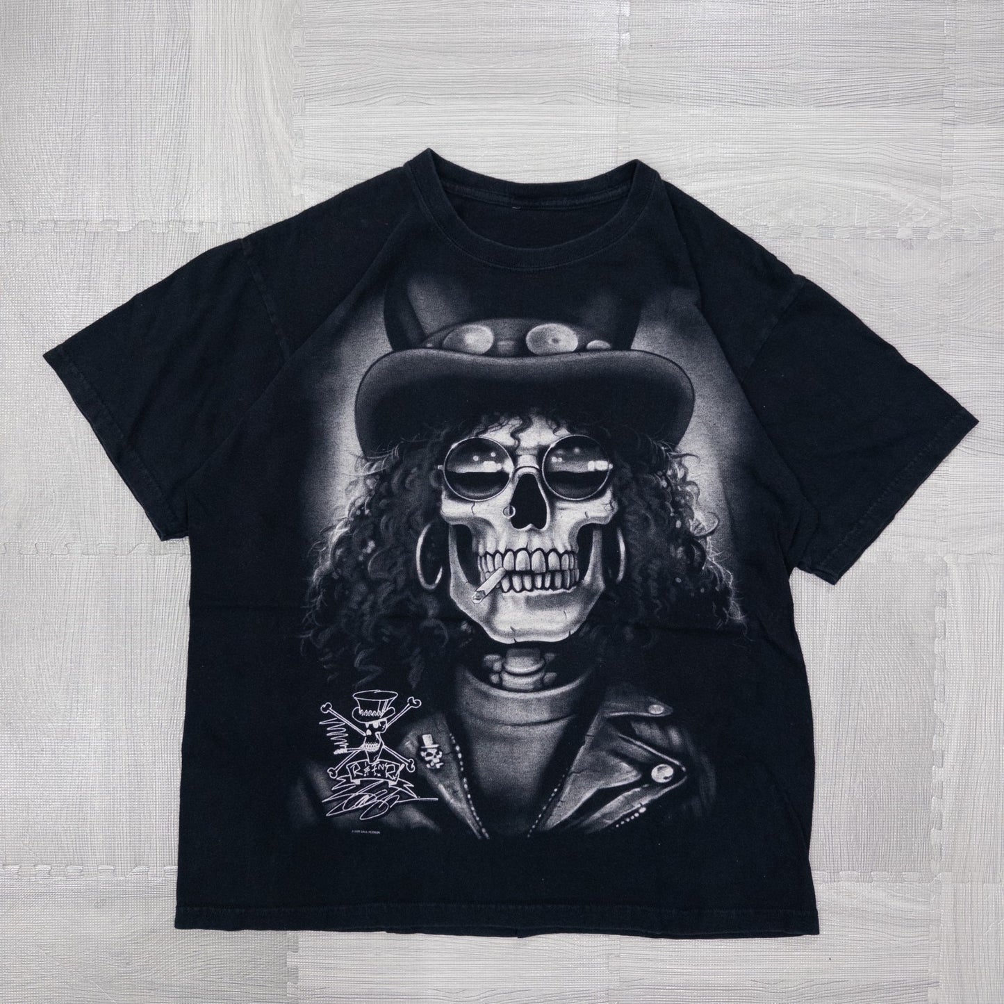 Used clothing wholesale bulk sale, washed skull print short sleeve t-shirts, 12-count (S-XXL)