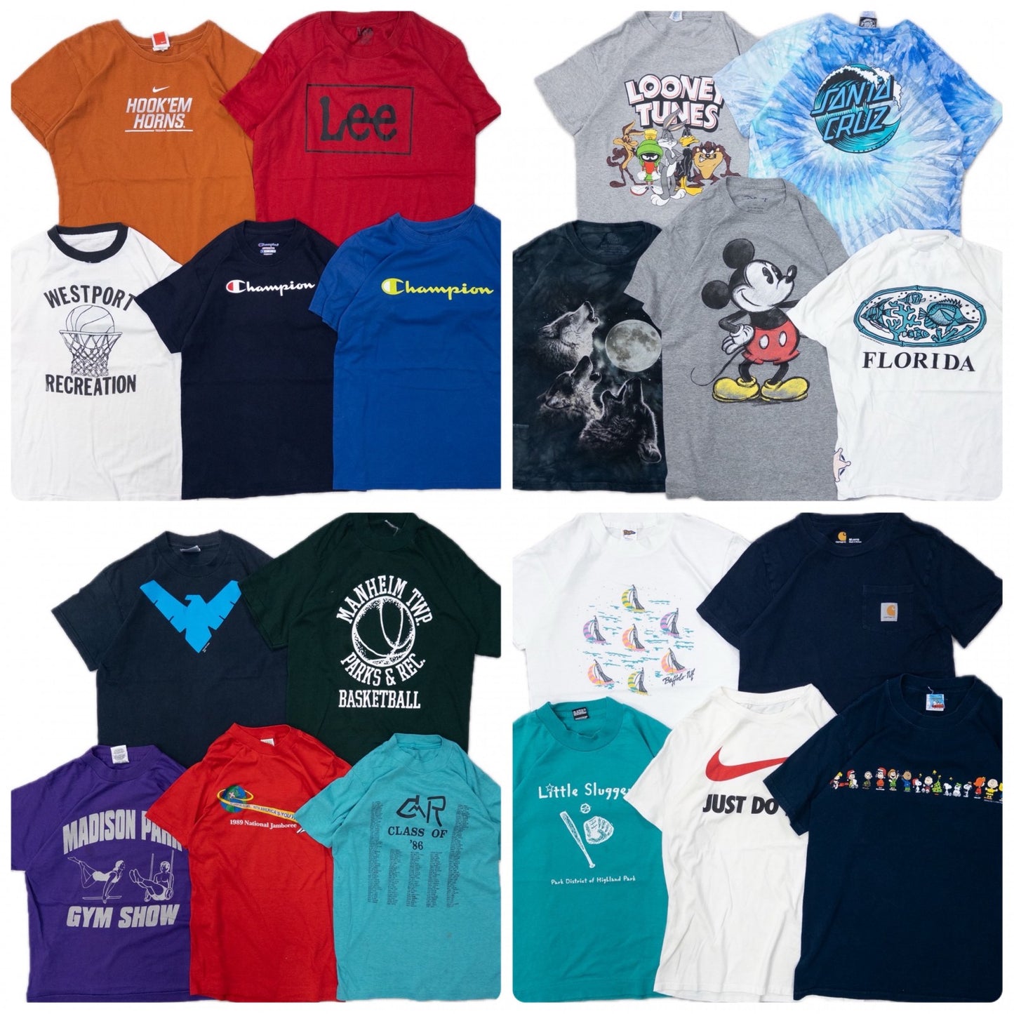 Used Clothing Wholesale, Bulk Sale, Washed US Kids Short Sleeve T-Shirts, Set of 20 (S-XL)