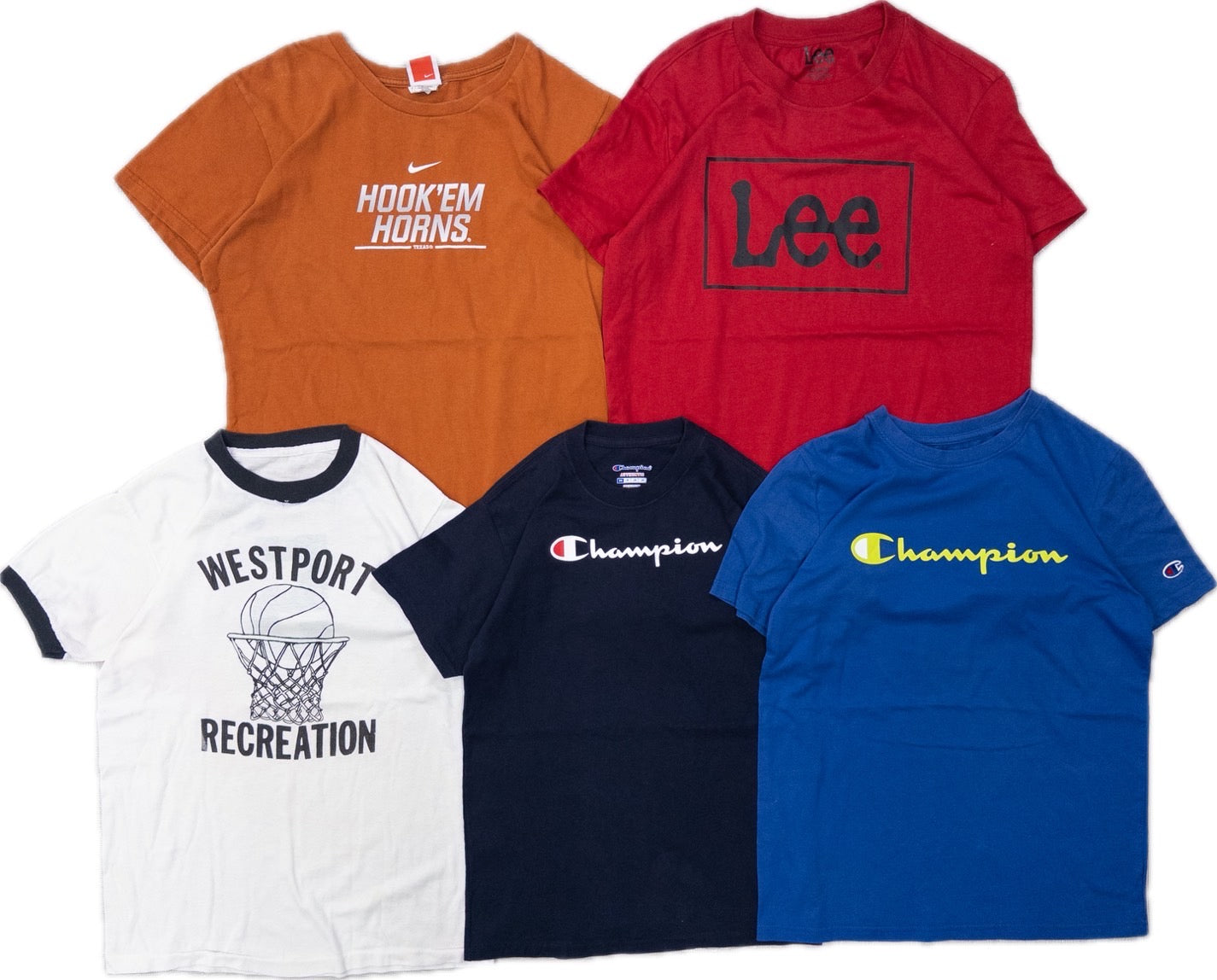 Used Clothing Wholesale, Bulk Sale, Washed US Kids Short Sleeve T-Shirts, Set of 20 (S-XL)