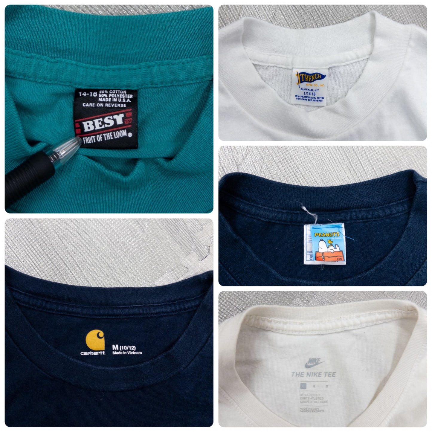 Used Clothing Wholesale, Bulk Sale, Washed US Kids Short Sleeve T-Shirts, Set of 20 (S-XL)