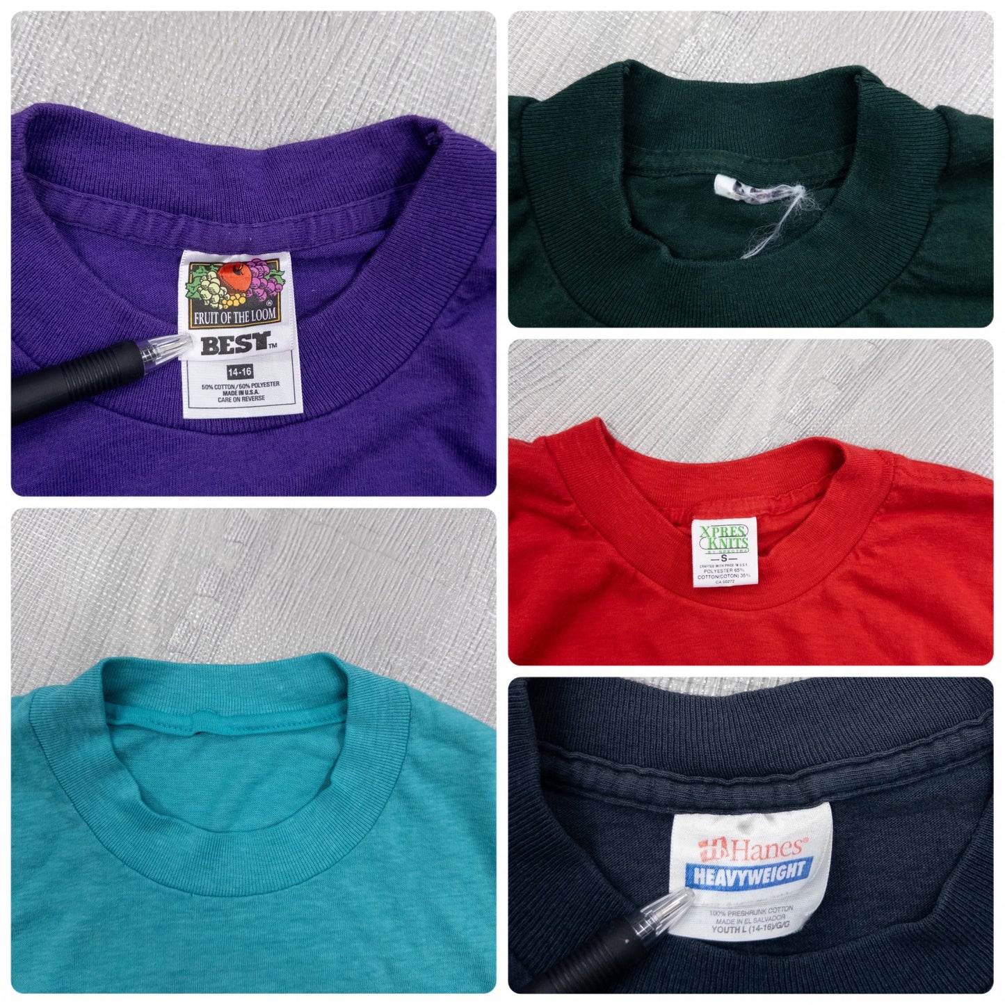 Used Clothing Wholesale, Bulk Sale, Washed US Kids Short Sleeve T-Shirts, Set of 20 (S-XL)