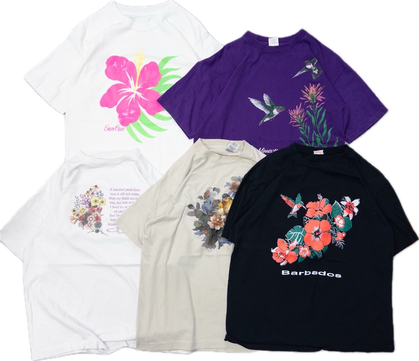 Wholesale Used Clothing, Bulk Sale, Washed, 90s-Present, Cute Women's Short Sleeve T-Shirts, Set of 20 (S-XXL)