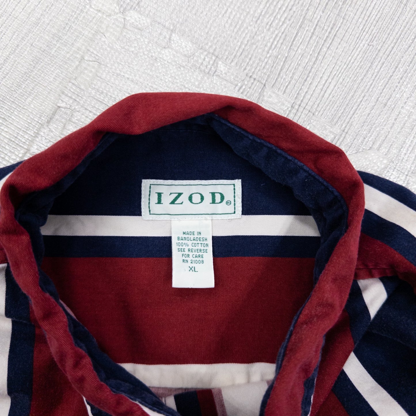 Used clothing wholesale, bulk sale, washed, mixed-brand striped shirts, 11-piece set (M-XXXL), Izod, Wrangler, etc.