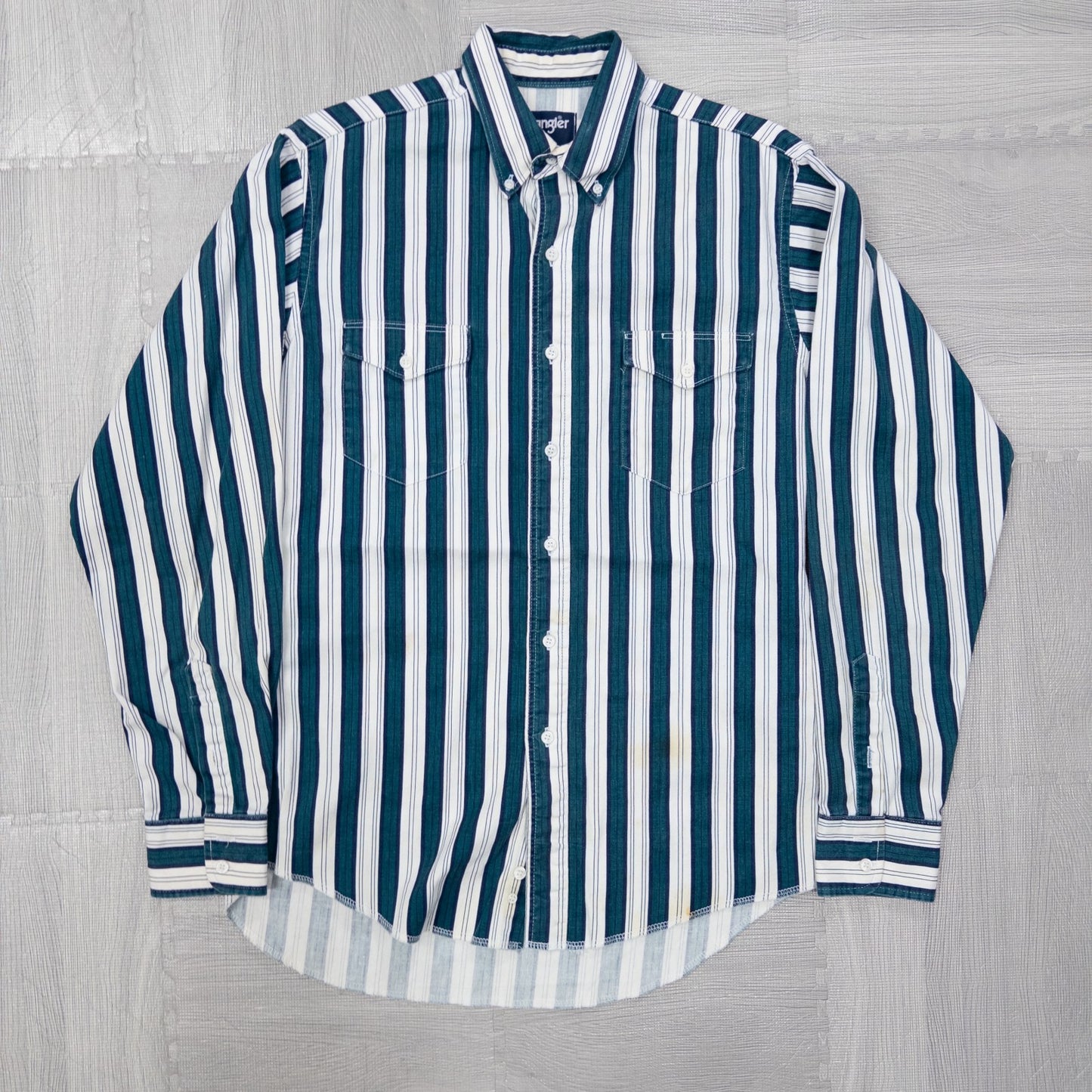Used clothing wholesale, bulk sale, washed, mixed-brand striped shirts, 11-piece set (M-XXXL), Izod, Wrangler, etc.