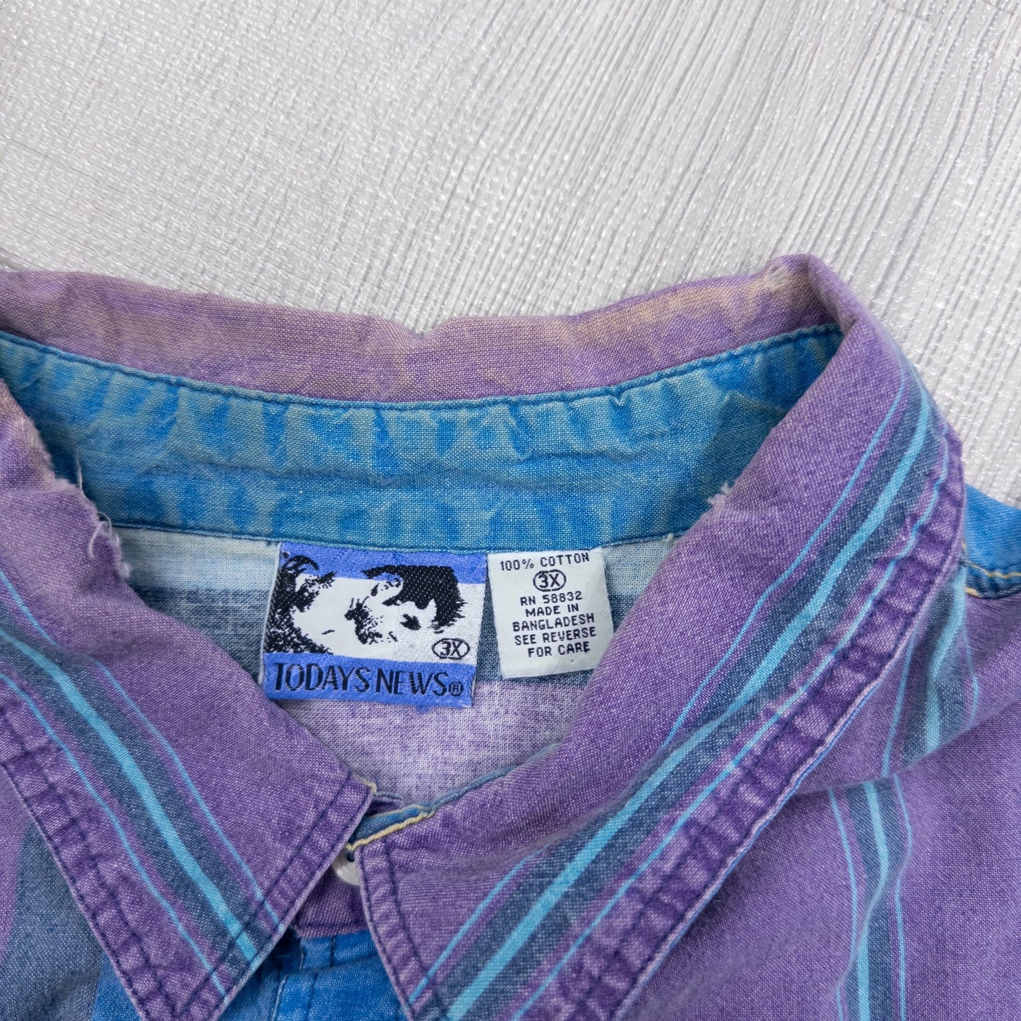 Used clothing wholesale, bulk sale, washed, mixed-brand striped shirts, 11-piece set (M-XXXL), Izod, Wrangler, etc.
