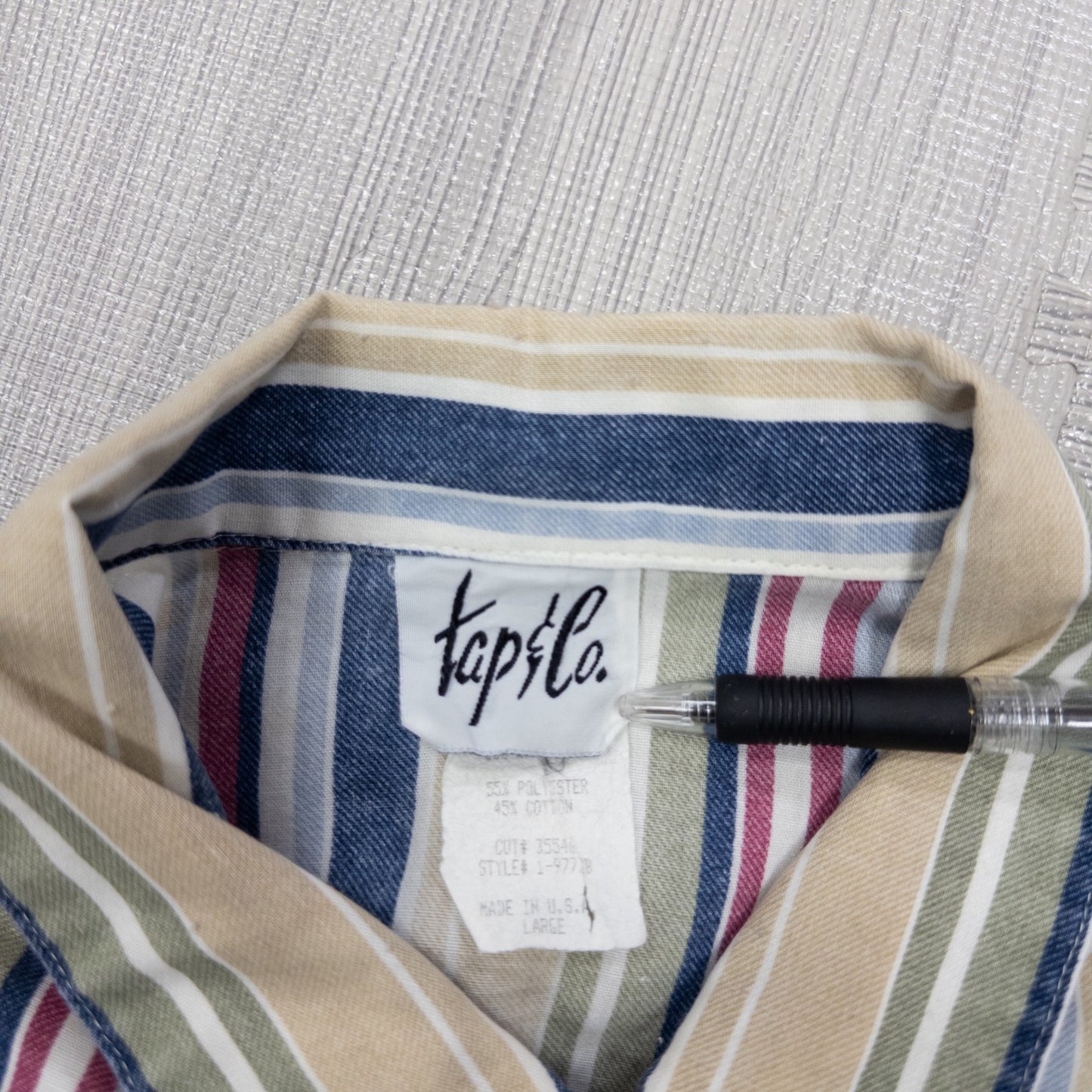 Used clothing wholesale, bulk sale, washed, mixed-brand striped shirts, 11-piece set (M-XXXL), Izod, Wrangler, etc.