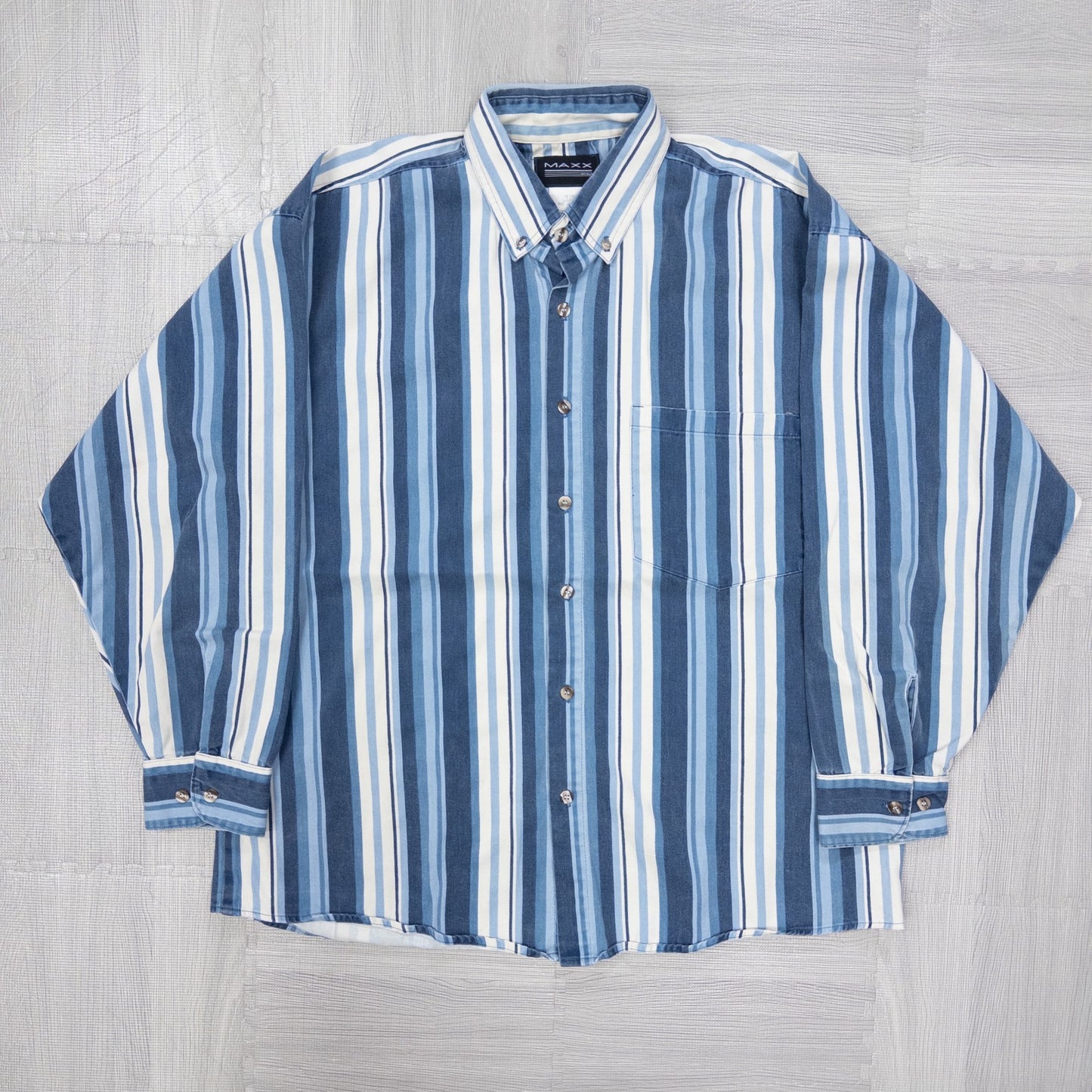 Used clothing wholesale, bulk sale, washed, mixed-brand striped shirts, 11-piece set (M-XXXL), Izod, Wrangler, etc.
