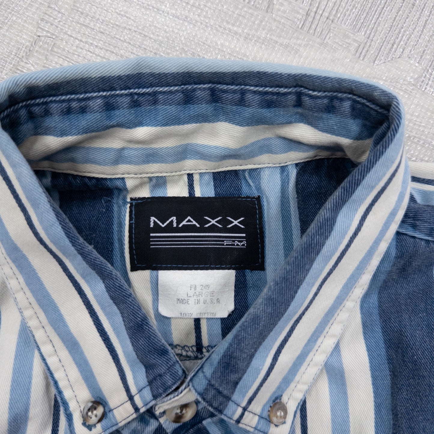 Used clothing wholesale, bulk sale, washed, mixed-brand striped shirts, 11-piece set (M-XXXL), Izod, Wrangler, etc.