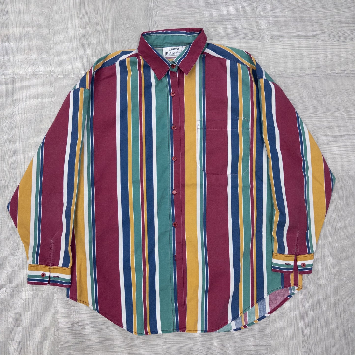 Used clothing wholesale, bulk sale, washed, mixed-brand striped shirts, 11-piece set (M-XXXL), Izod, Wrangler, etc.