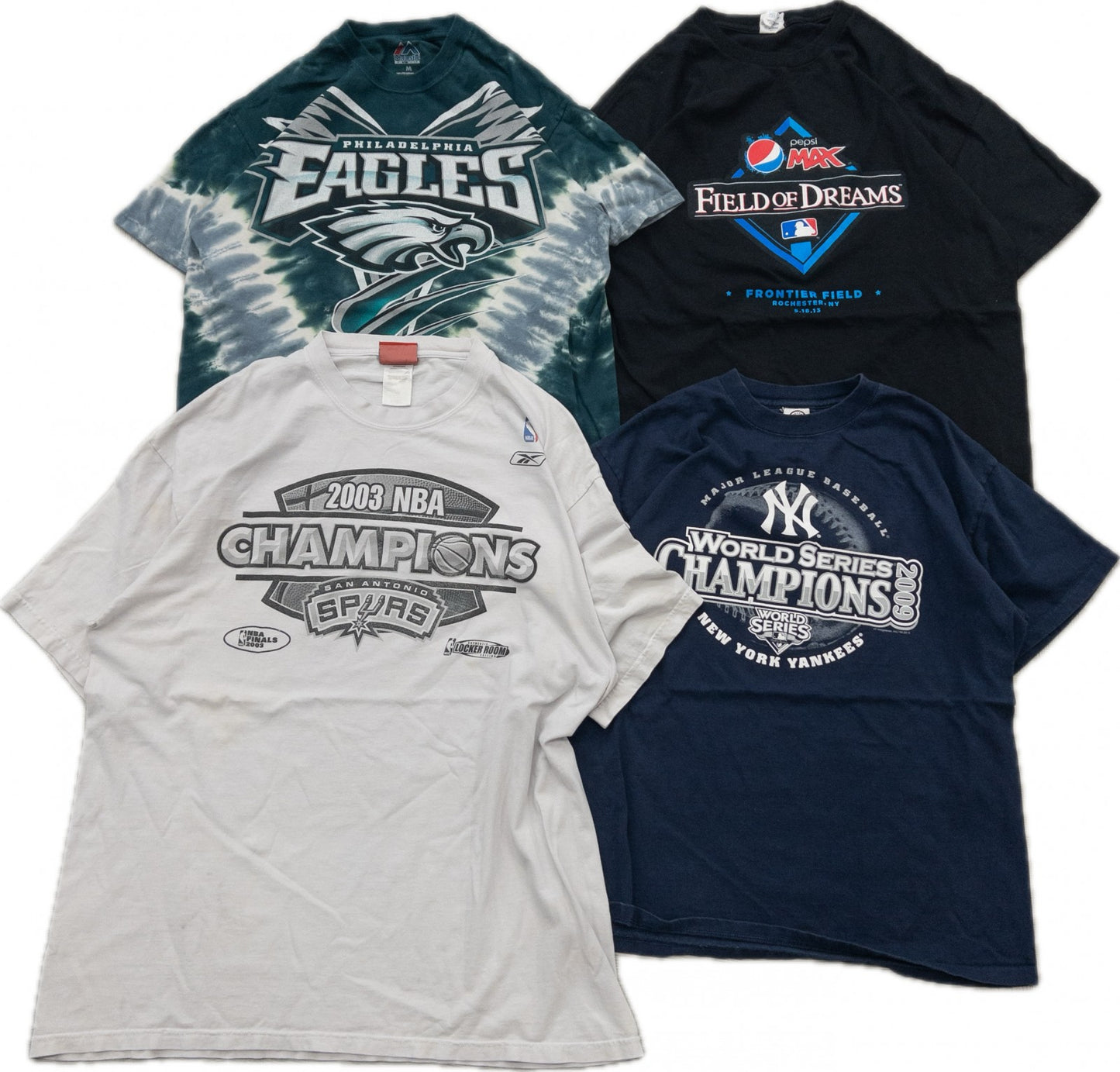 Used Clothing Wholesale Bulk Sale: Washed US Official Sports Team T-Shirts (19-Count, Sizes S-XXL)