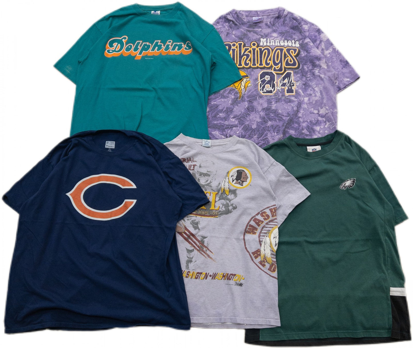 Used Clothing Wholesale Bulk Sale: Washed US Official Sports Team T-Shirts (19-Count, Sizes S-XXL)