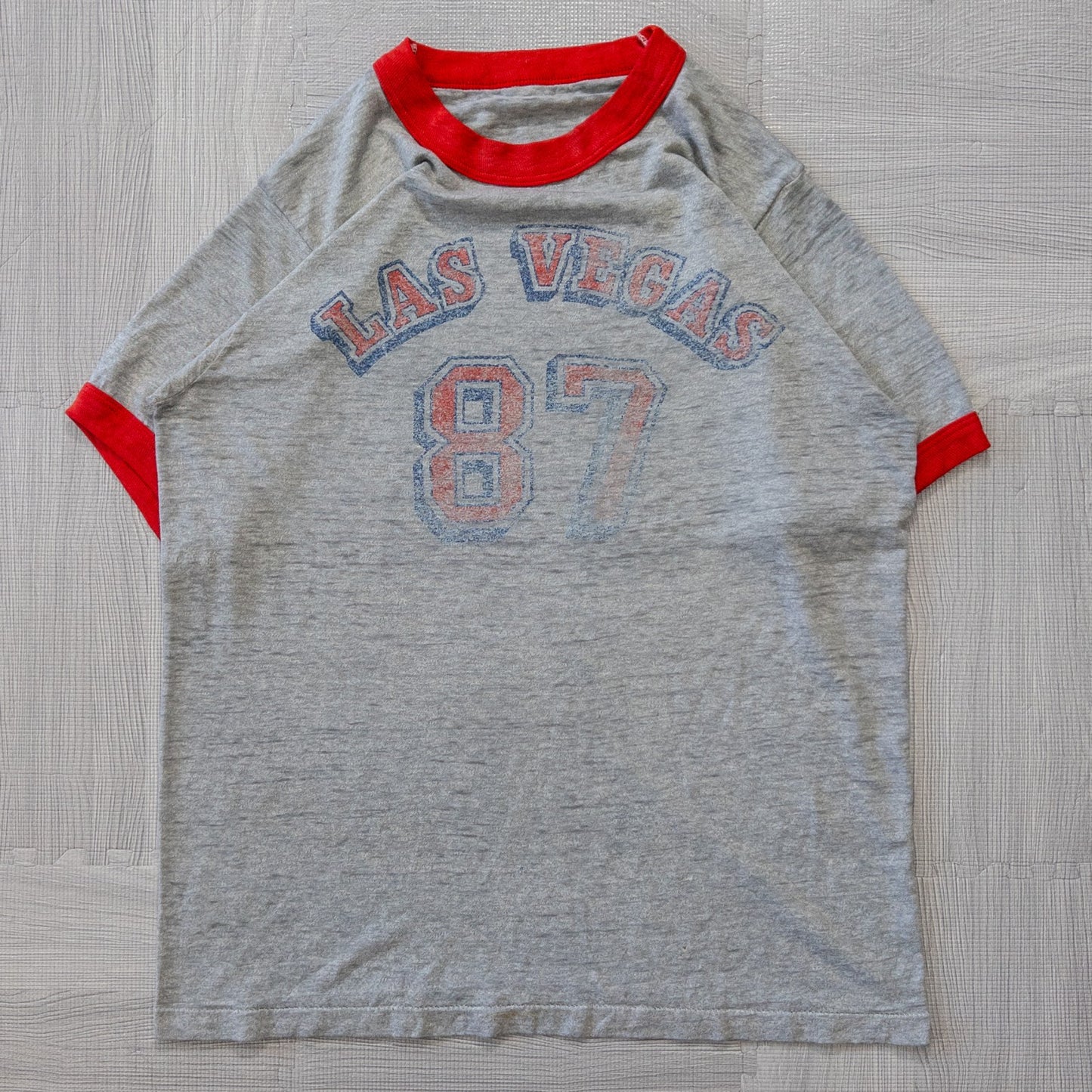 Used clothing wholesale bulk sale: Washed vintage Ringer T-shirts, 14-piece set (S-XL)