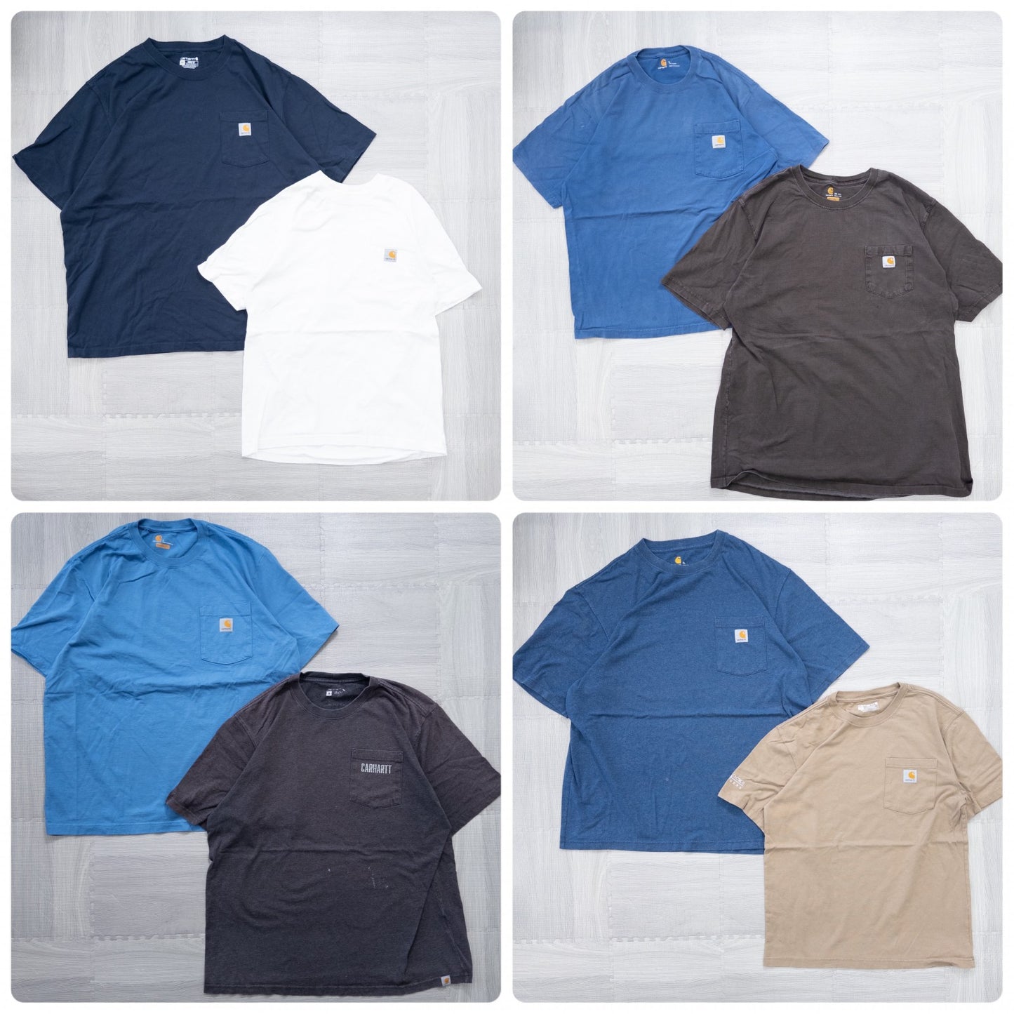 Used Carhartt T-shirts, 7-piece set (M-XXL) - Bulk sale, washed.