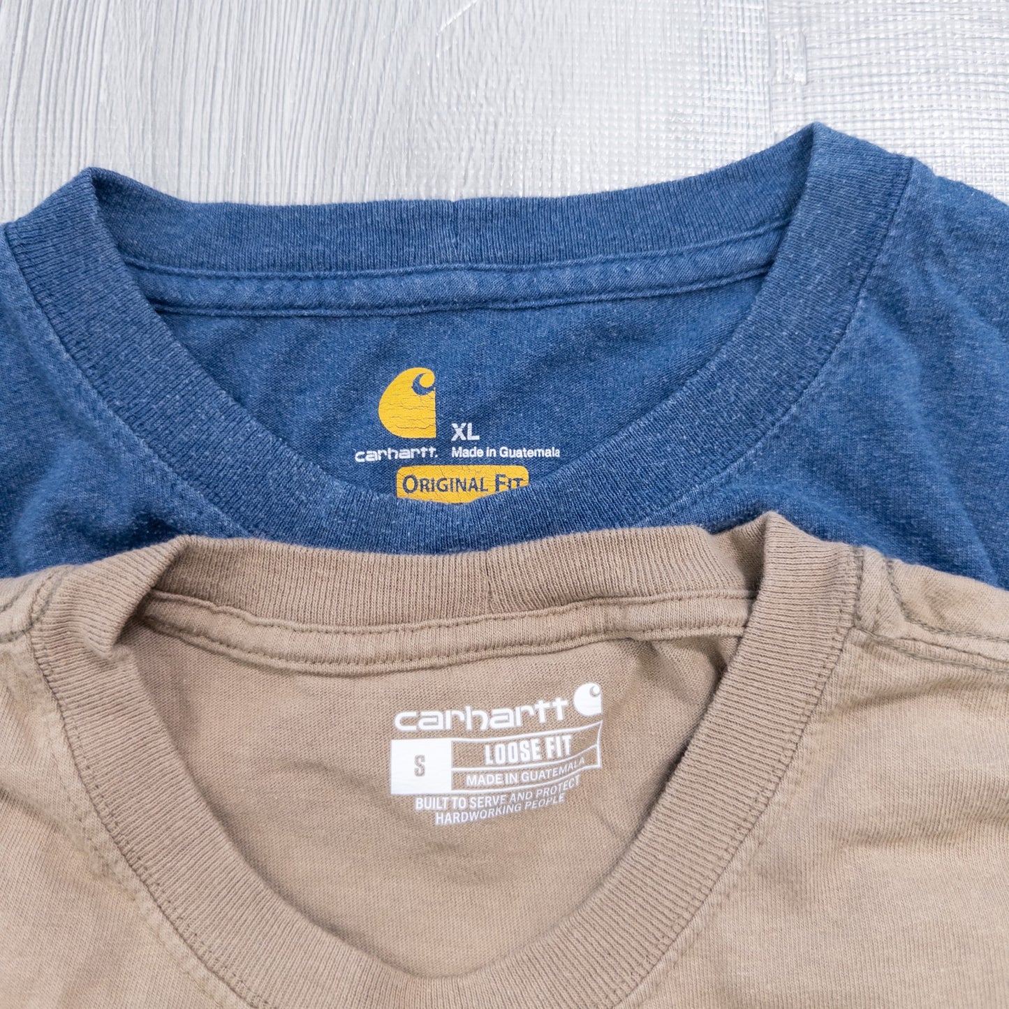 Used Carhartt T-shirts, 7-piece set (M-XXL) - Bulk sale, washed.