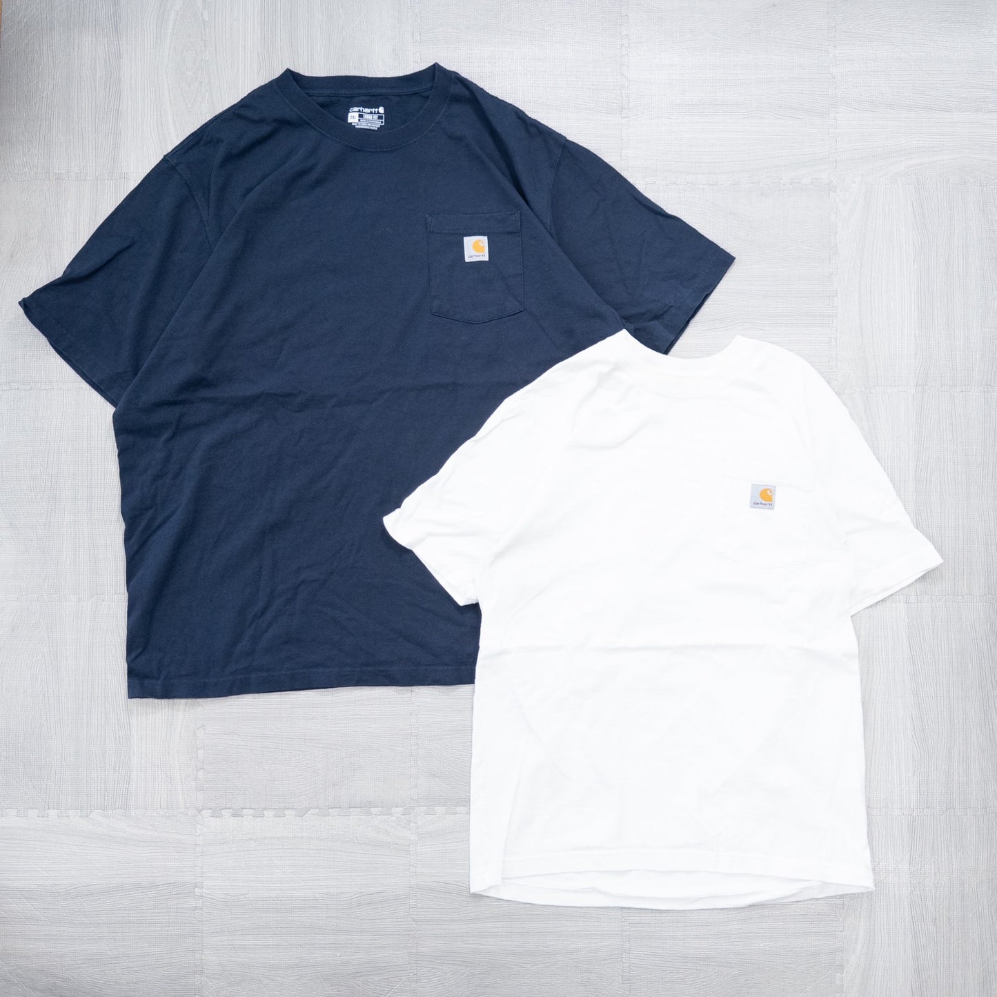Used Carhartt T-shirts, 7-piece set (M-XXL) - Bulk sale, washed.