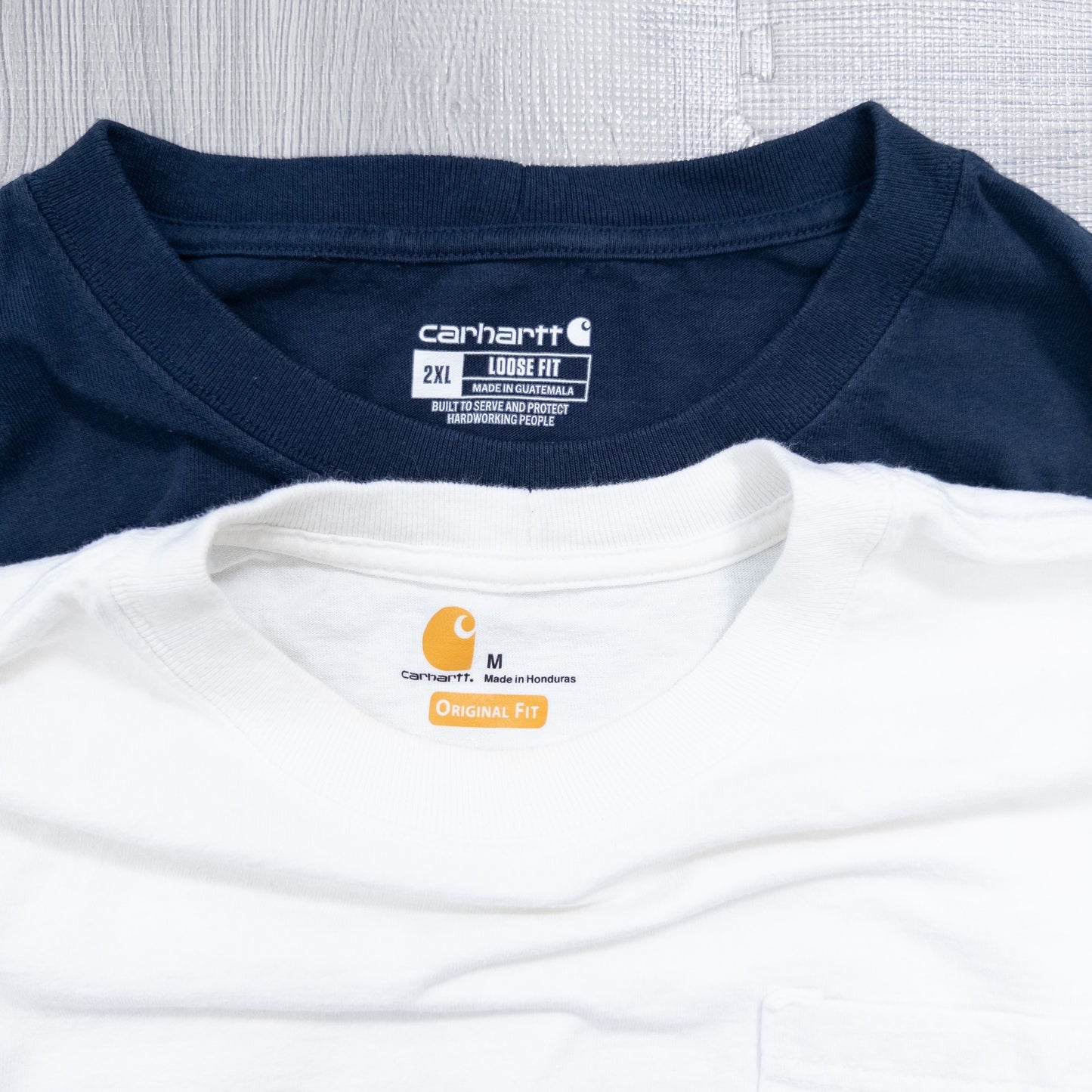 Used Carhartt T-shirts, 7-piece set (M-XXL) - Bulk sale, washed.