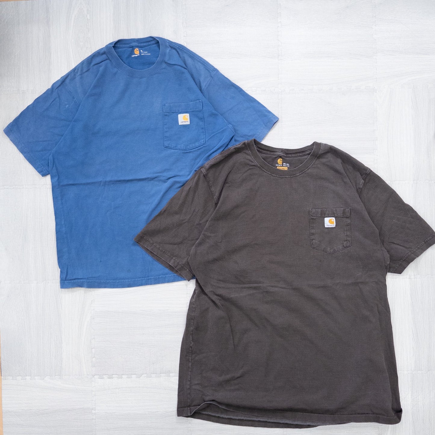 Used Carhartt T-shirts, 7-piece set (M-XXL) - Bulk sale, washed.