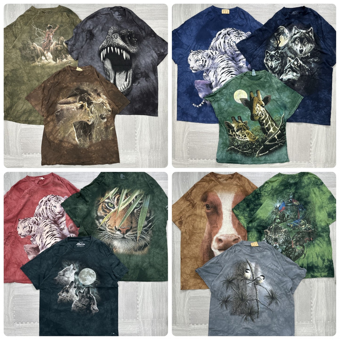Used clothing wholesale bulk sale, washed mountain t-shirts, 12-count (L-XXXL)