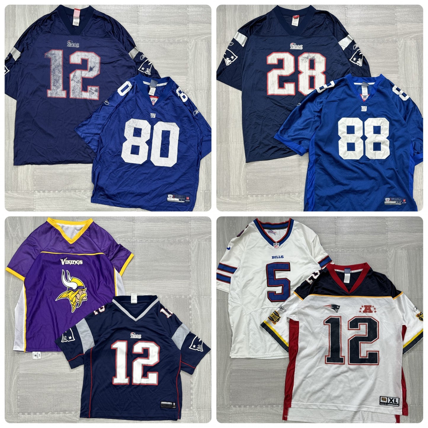 Used Wholesale Bulk Sale: Washed NFL Game Shirts, Set of 8 (S-XXL)