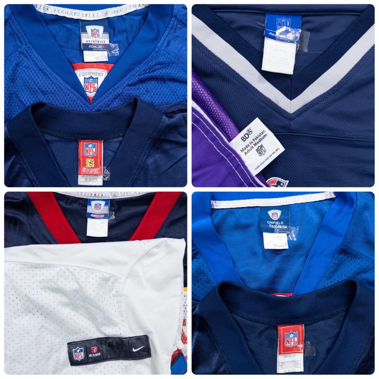 Used Wholesale Bulk Sale: Washed NFL Game Shirts, Set of 8 (S-XXL)