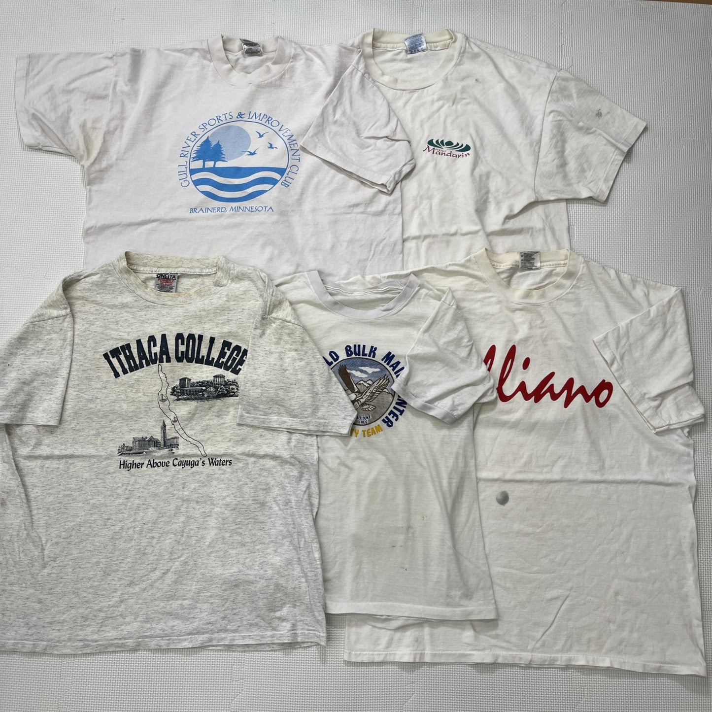 古着卸 現物まとめ売り 洗濯済み 90s シミあり白Tシャツ 20枚セット(M-XL)