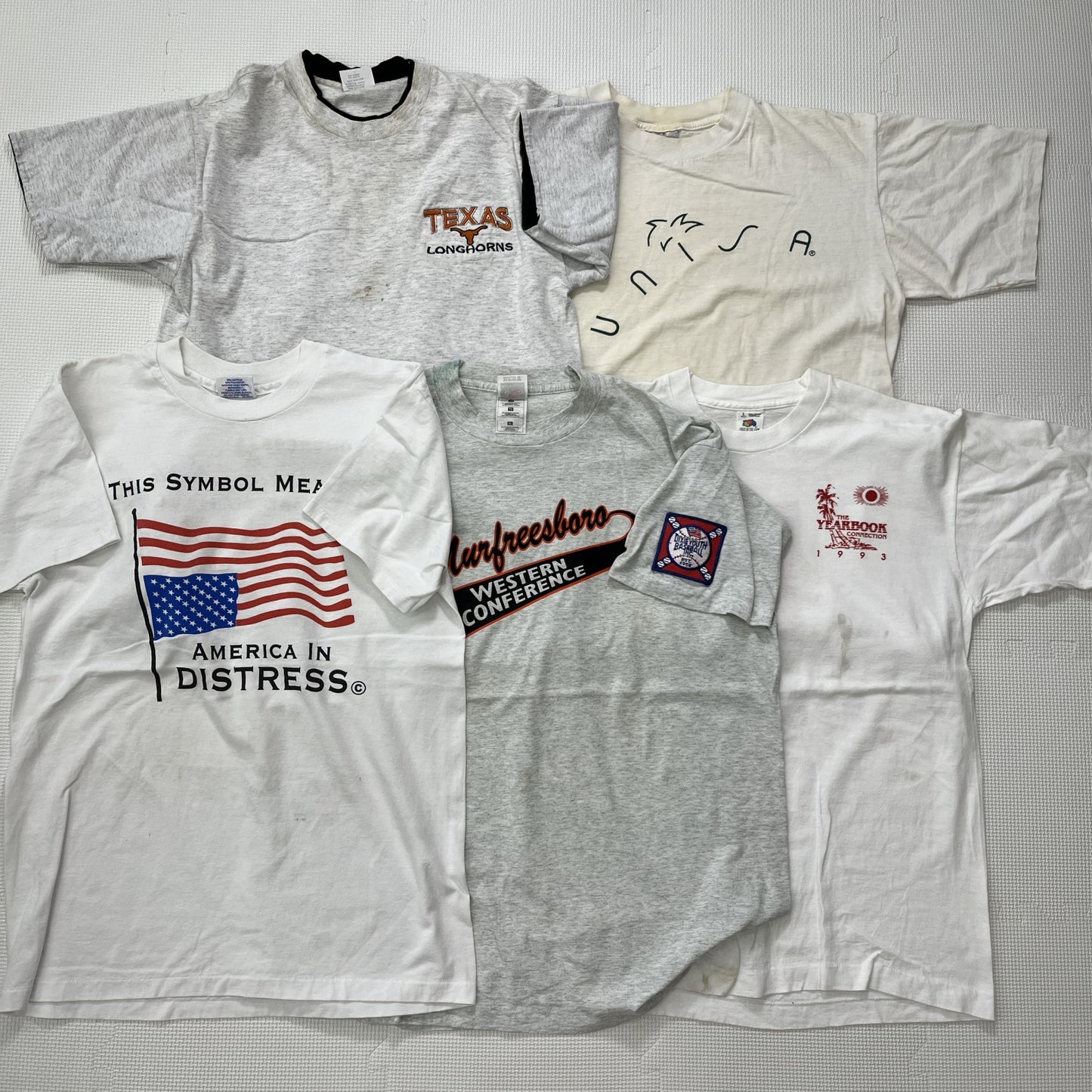 古着卸 現物まとめ売り 洗濯済み 90s シミあり白Tシャツ 20枚セット(M-XL)
