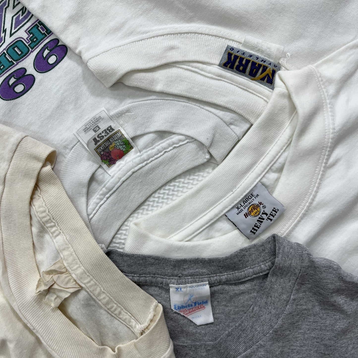 古着卸 現物まとめ売り 洗濯済み 90s シミあり白Tシャツ 20枚セット(M-XL)