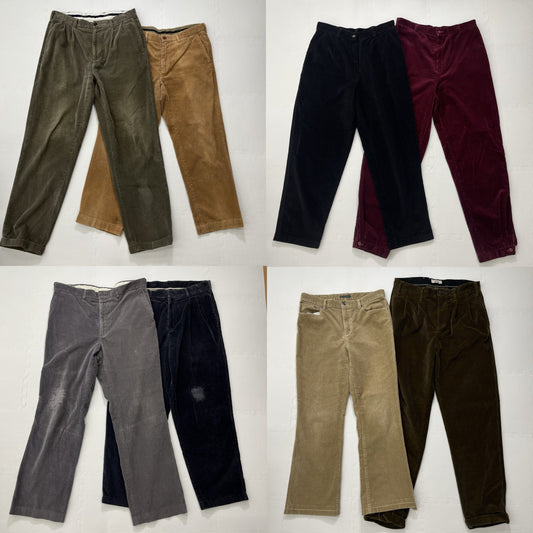 Used clothing wholesale, bulk sale, washed US corduroy pants, set of 8
