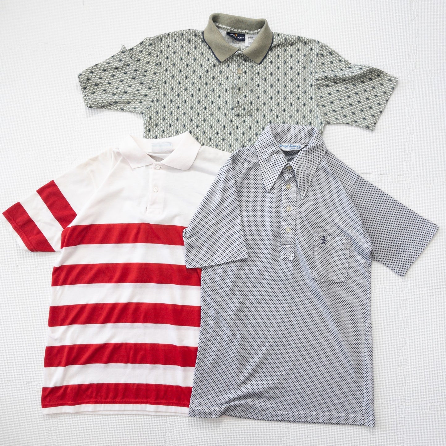 Wholesale Used Clothing, Bulk Sale, Washed Vintage No-Brand Short Sleeve Polo Shirts, 13-Piece Set (S-XXXL)