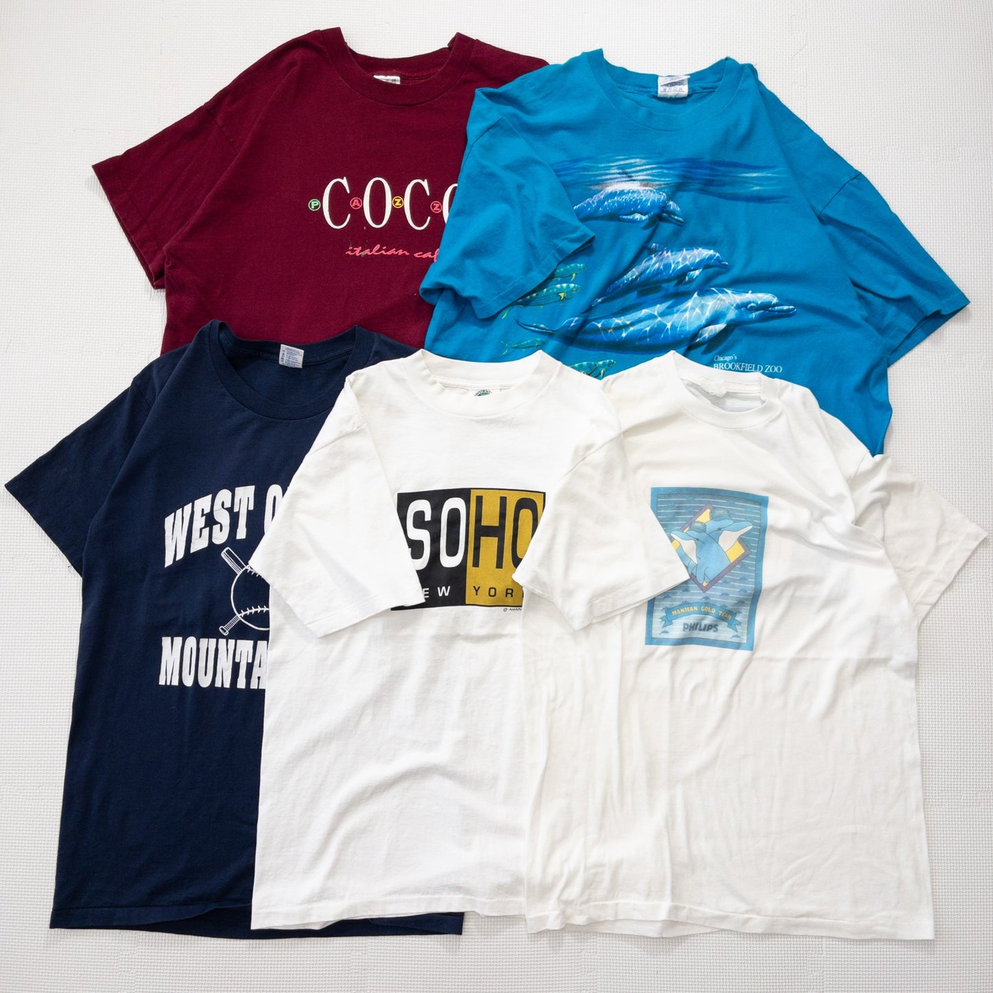 Used clothing wholesale bulk sale: Washed 90s short-sleeved T-shirts, single-stitched, made in the USA, 20-count (M-XXL)