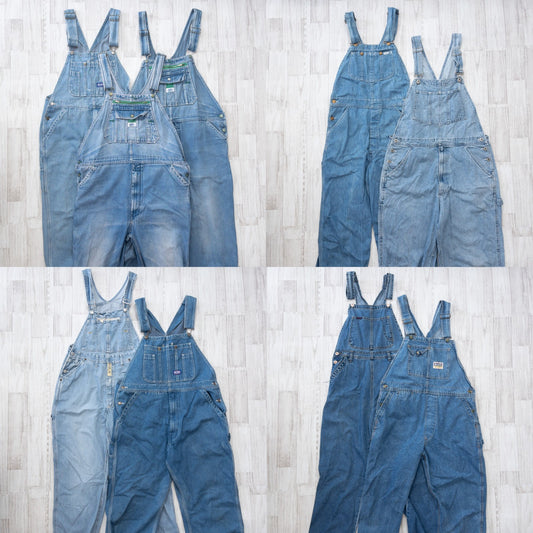 Used clothing wholesale, bulk sale, washed US overalls, set of 9 (SL)