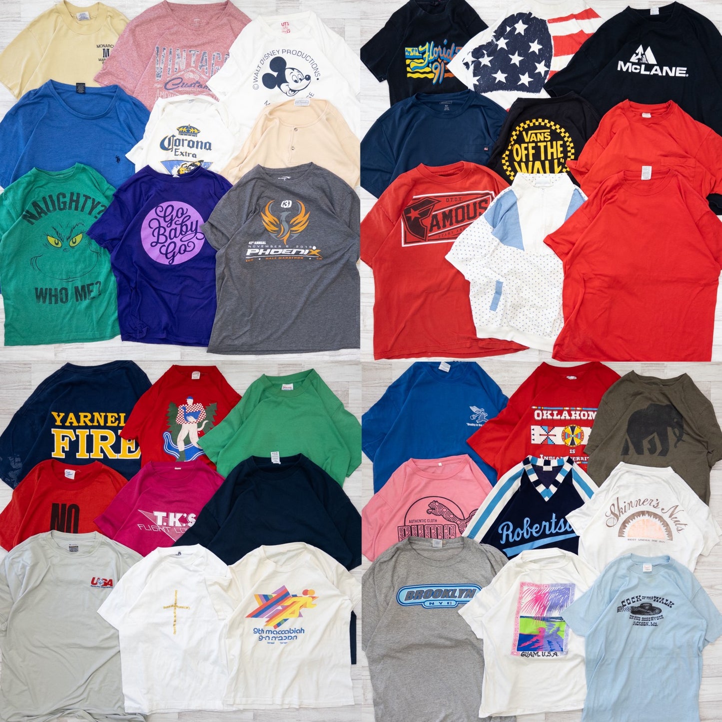 Used clothing wholesale bulk sale, washed, special price, USA short-sleeved T-shirts, 36-count set (S-XXL)