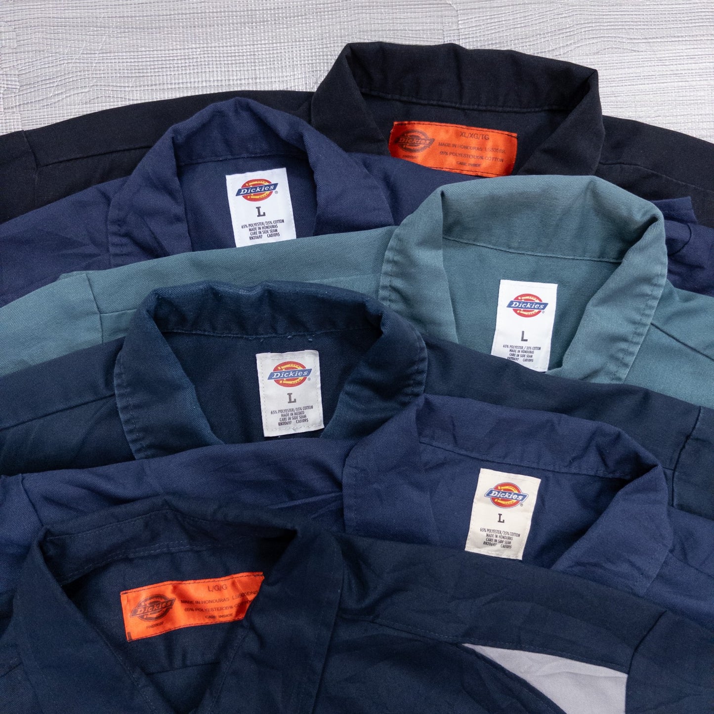 古着卸 現物まとめ売り 洗濯済み DICKIES ディッキーズ 半袖 ワークシャツ 半袖シャツ 23枚セット(L~XL) w613001