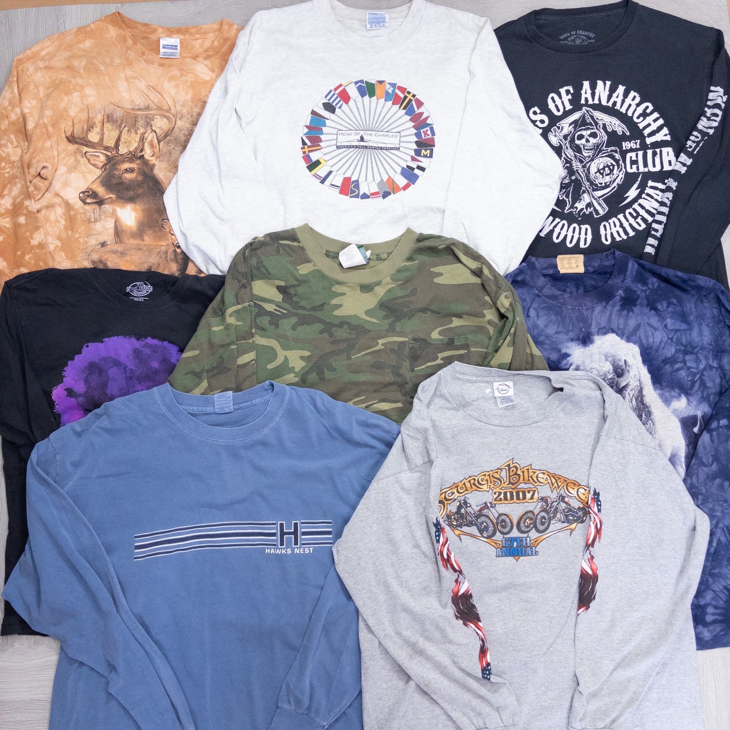 古着卸 現物まとめ売り 洗濯済み 長袖Tシャツ ロンTミックス 35枚セット (M~XXXXL) W613003