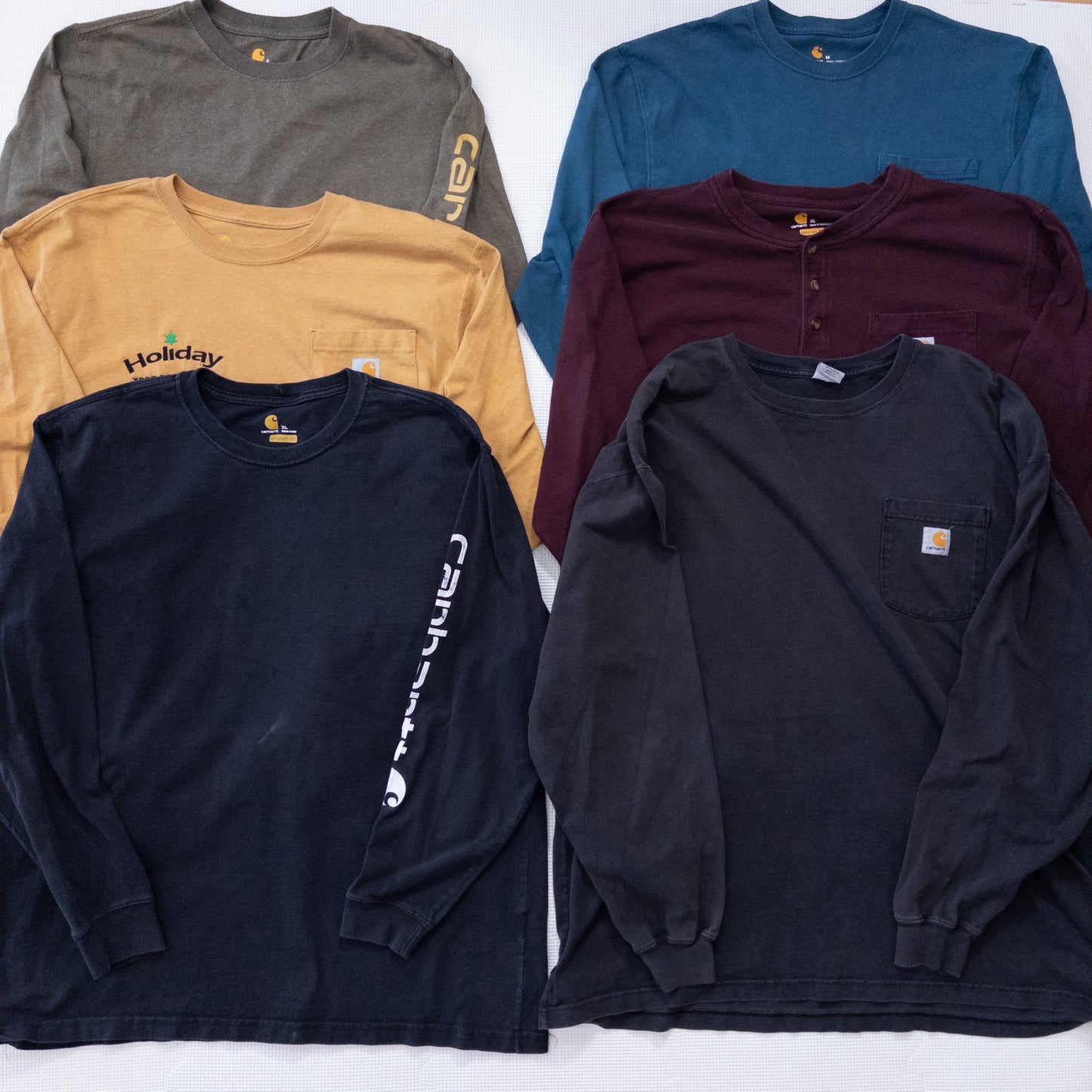 古着卸 現物まとめ売り 洗濯済み カーハート長袖Tシャツ ロンT 27枚セット(XS-XXXL) w614001