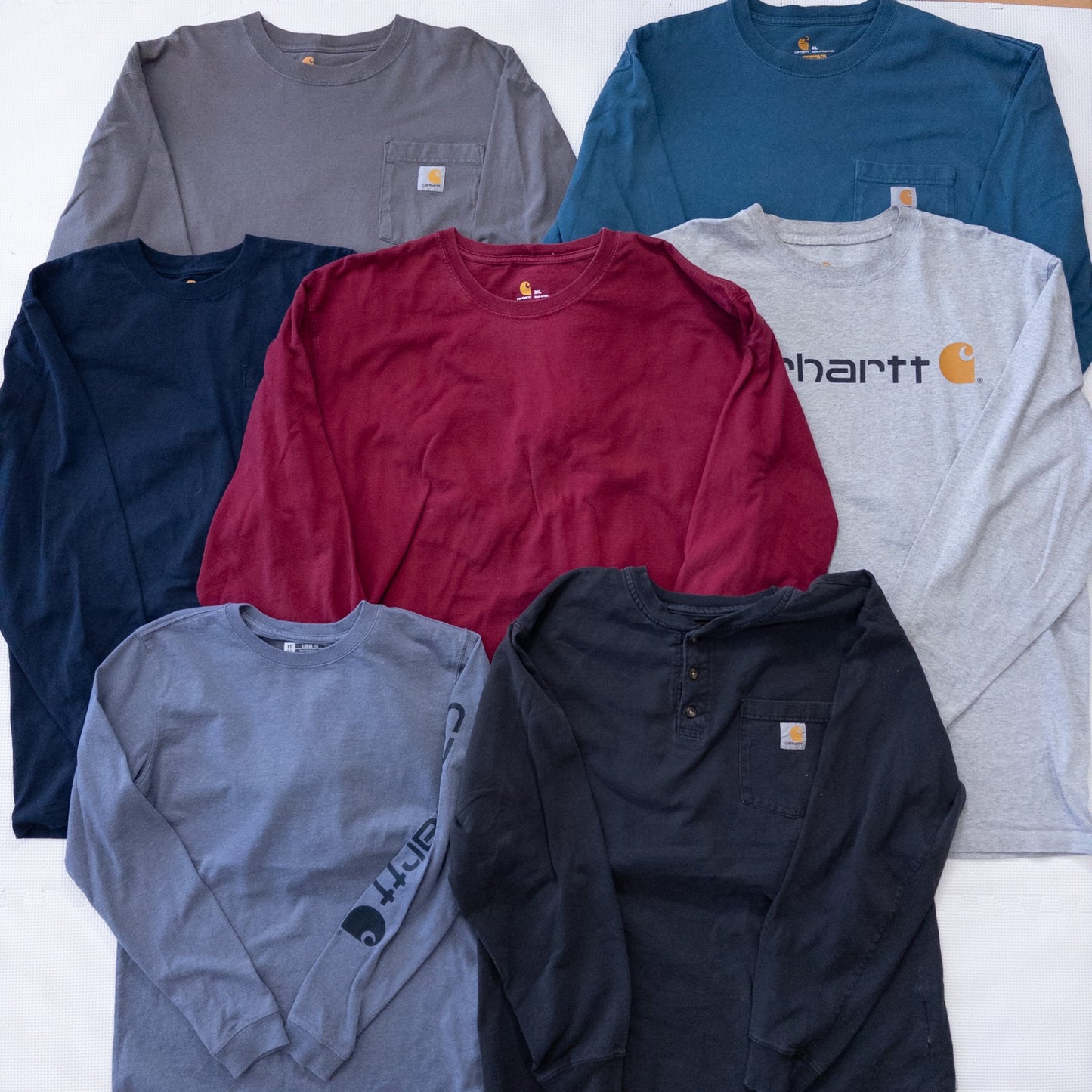 古着卸 現物まとめ売り 洗濯済み カーハート長袖Tシャツ ロンT 27枚セット(XS-XXXL) w614001